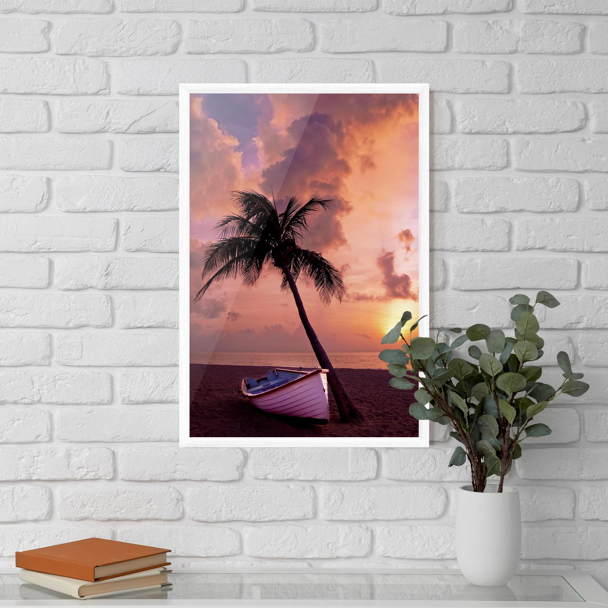 Gerahmte Poster Boat Purple Sunset mockup 5