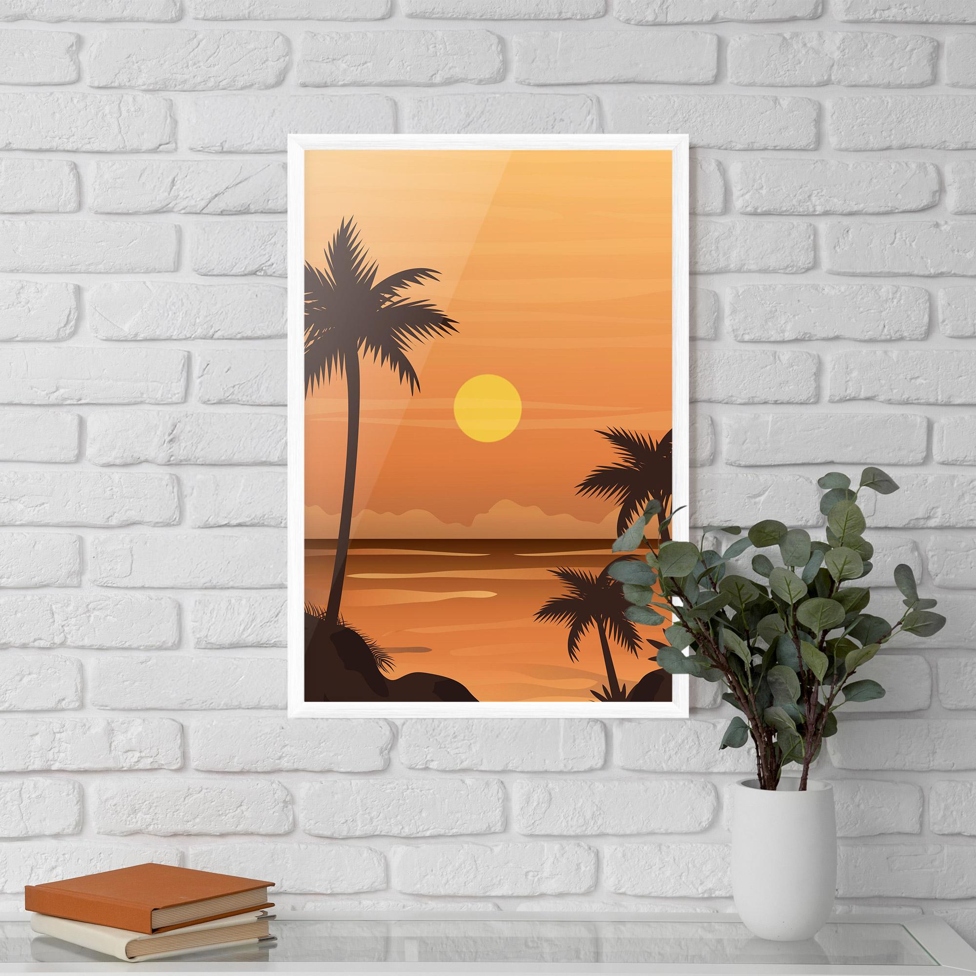 Gerahmte Poster Sunset Beach 01 mockup 5