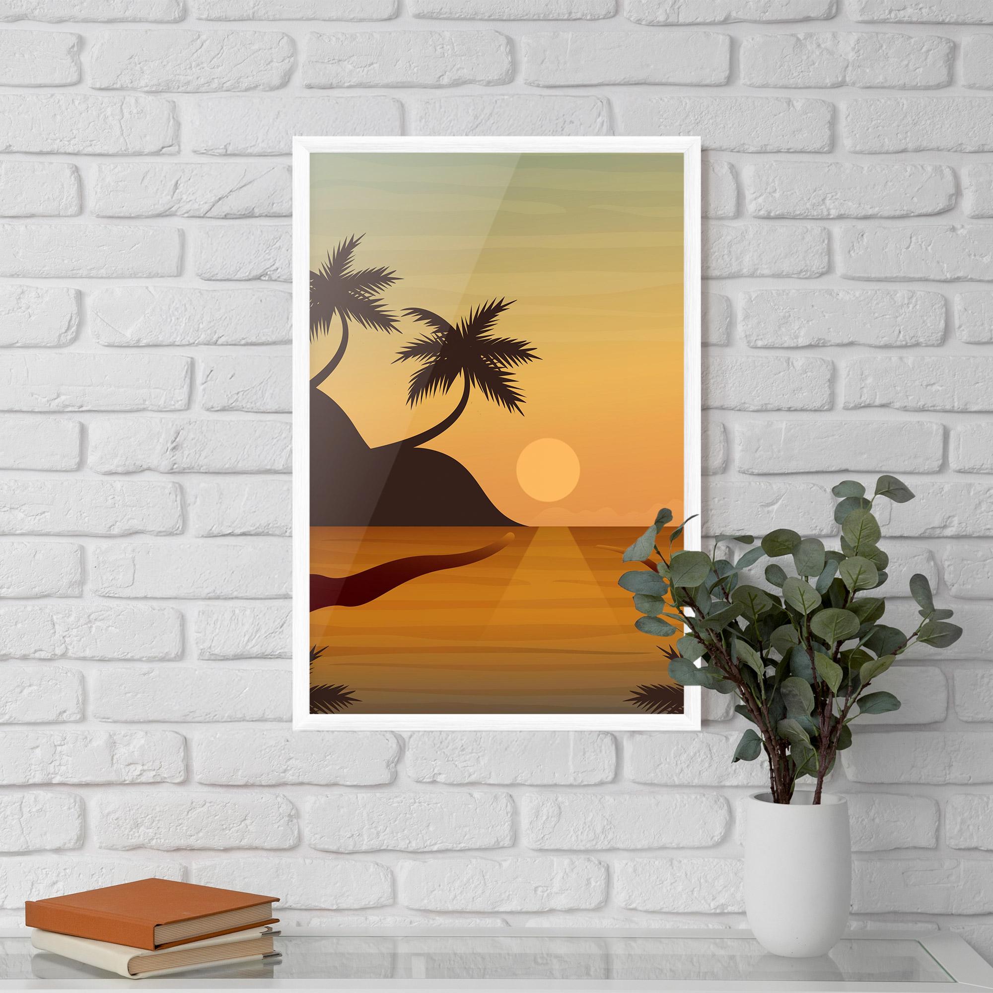 Gerahmte Poster Sunset Beach 03 mockup 5