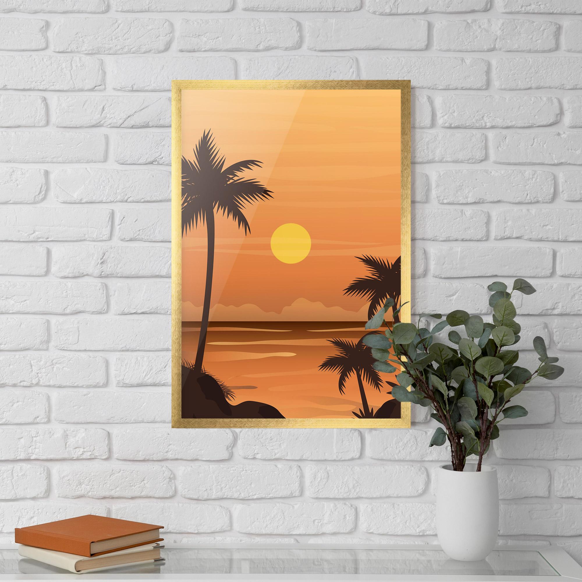 Gerahmte Poster Sunset Beach 01 mockup 5