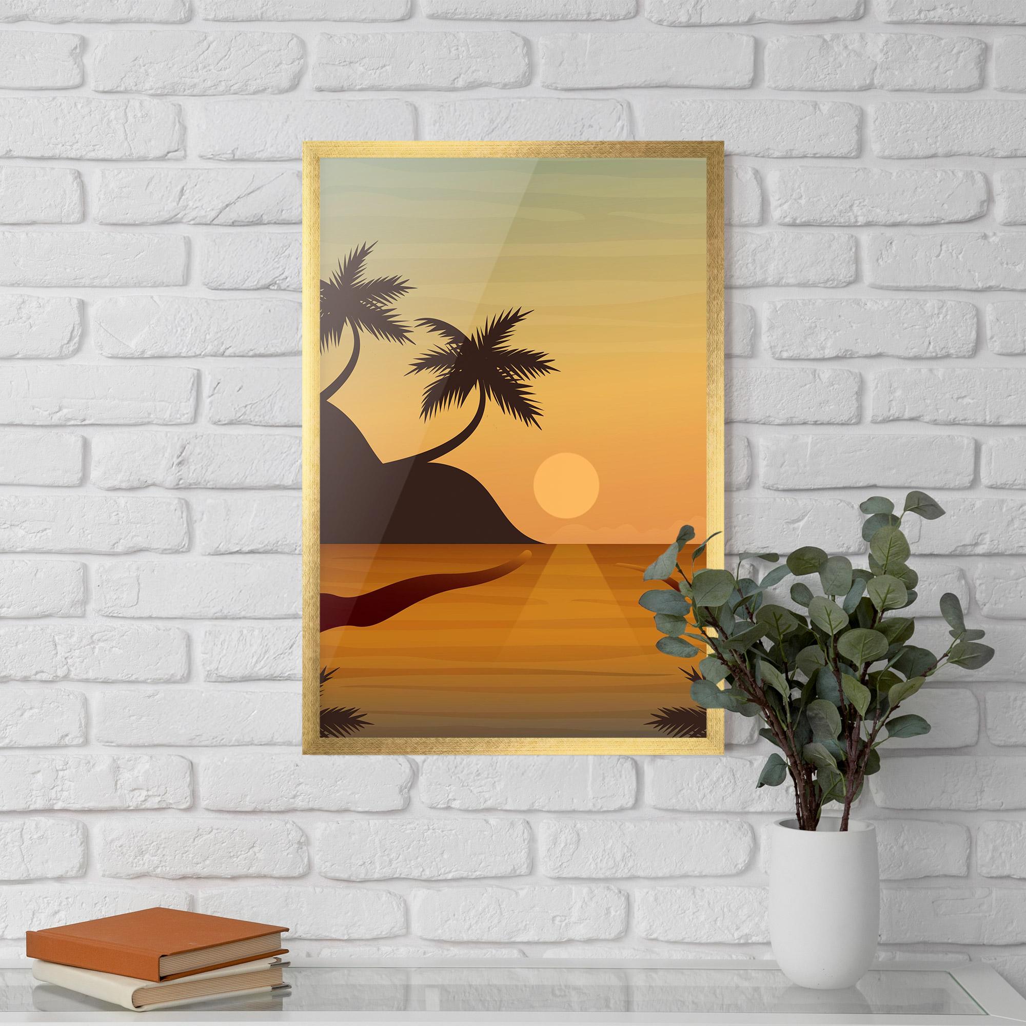 Gerahmte Poster Sunset Beach 03 mockup 5
