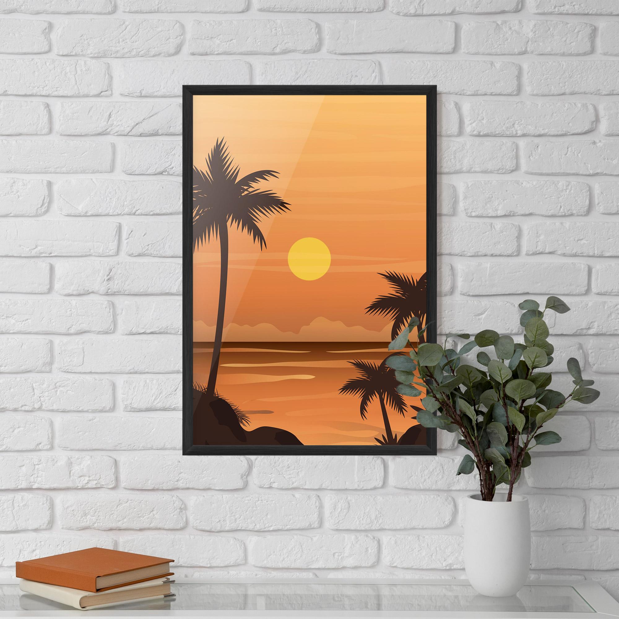 Gerahmte Poster Sunset Beach 01 mockup 5