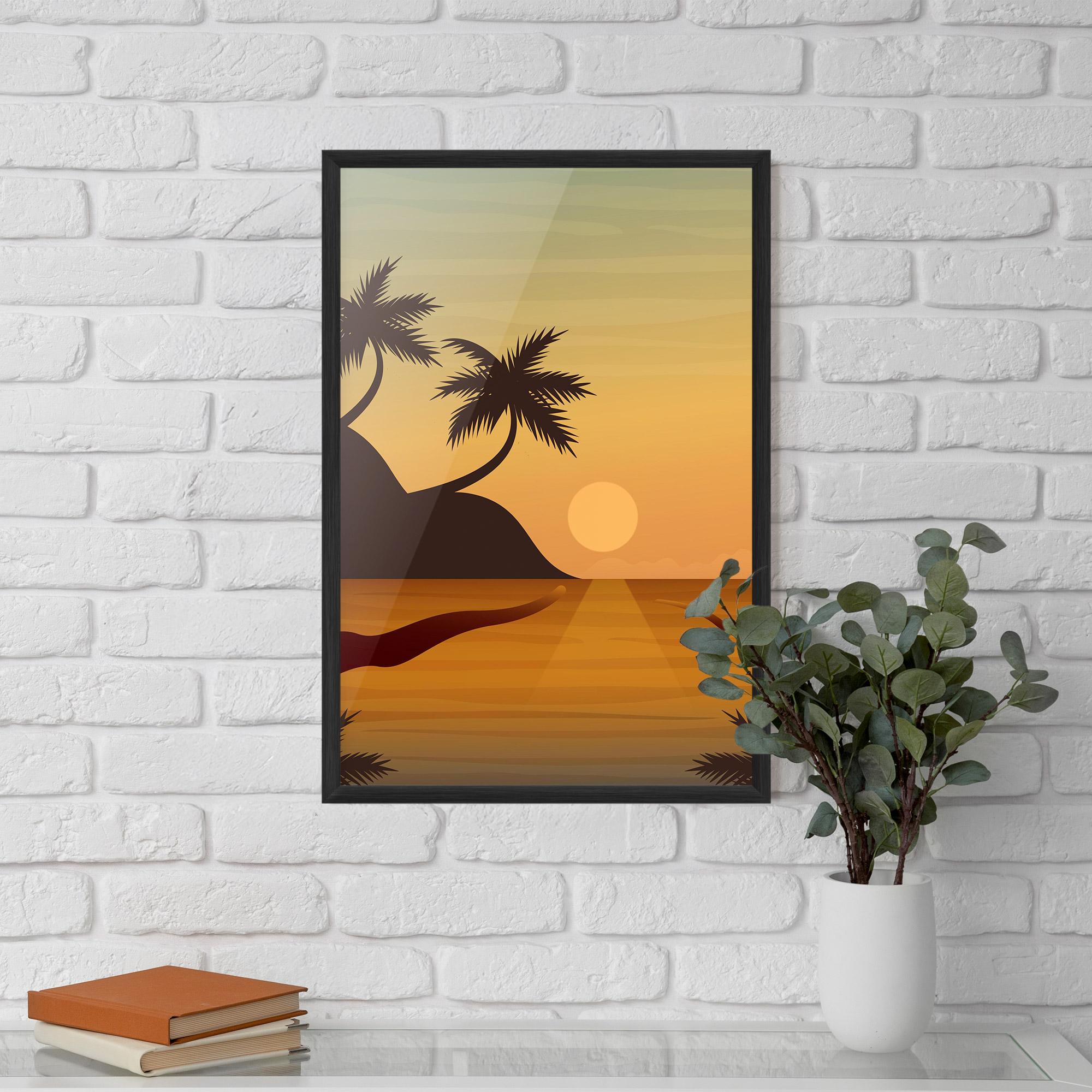 Gerahmte Poster Sunset Beach 03 mockup 5