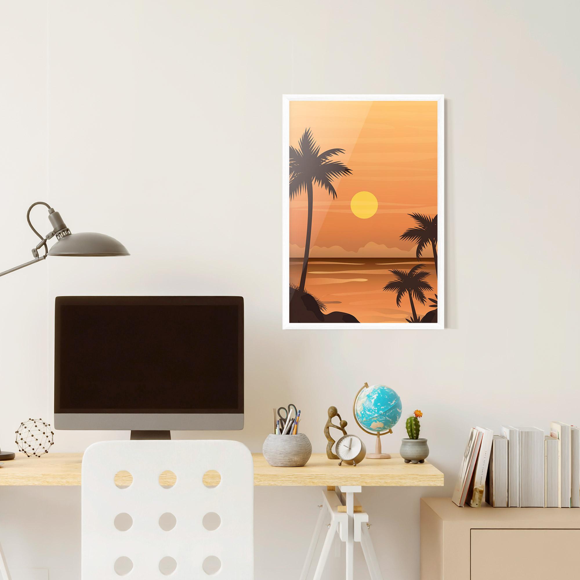 Gerahmte Poster Sunset Beach 01 mockup 6