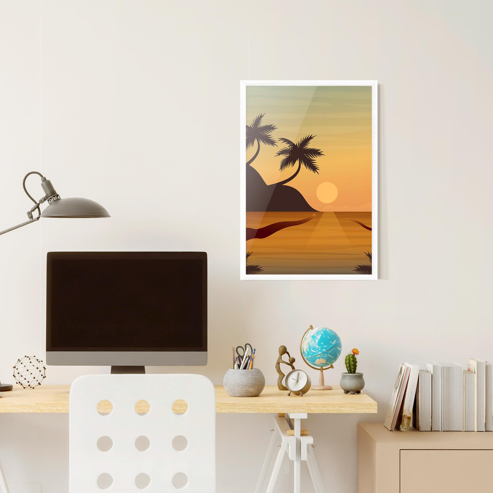 Gerahmte Poster Sunset Beach 03 mockup 6