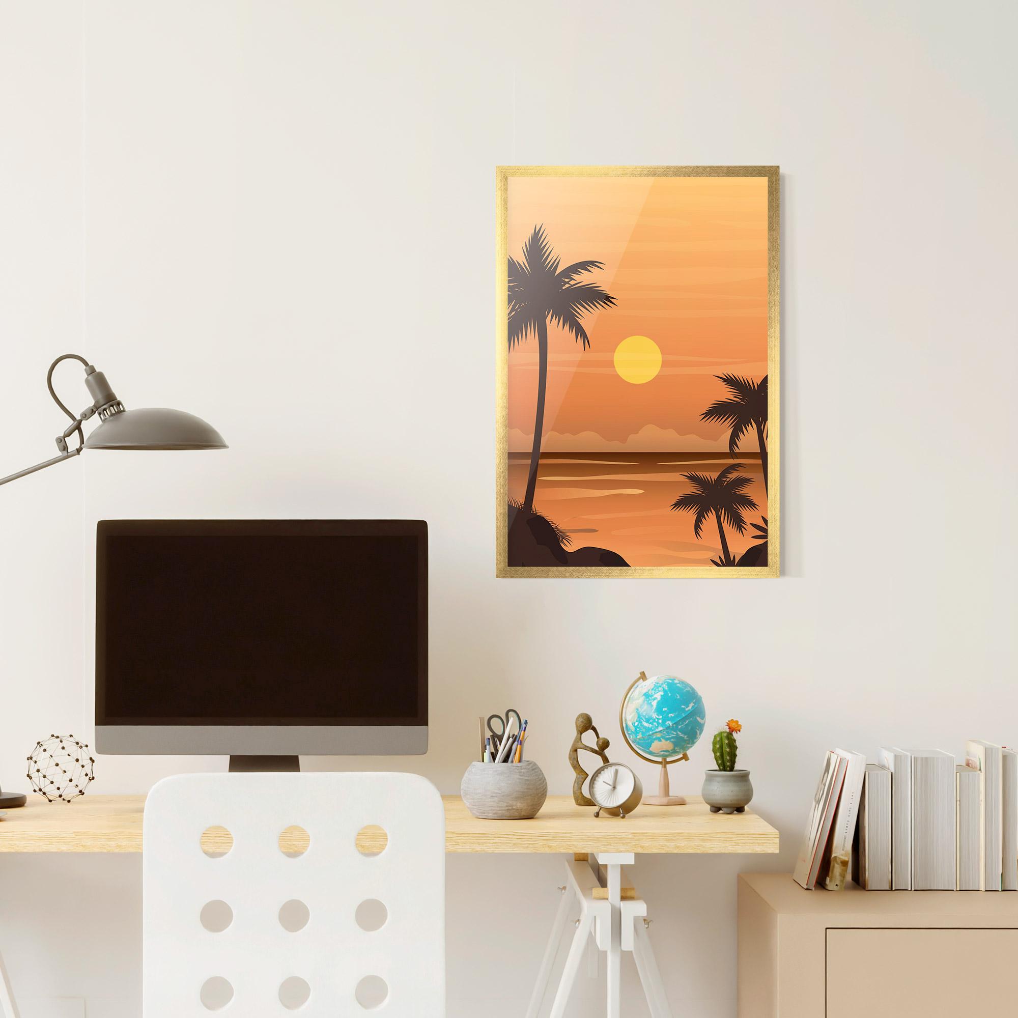 Gerahmte Poster Sunset Beach 01 mockup 6