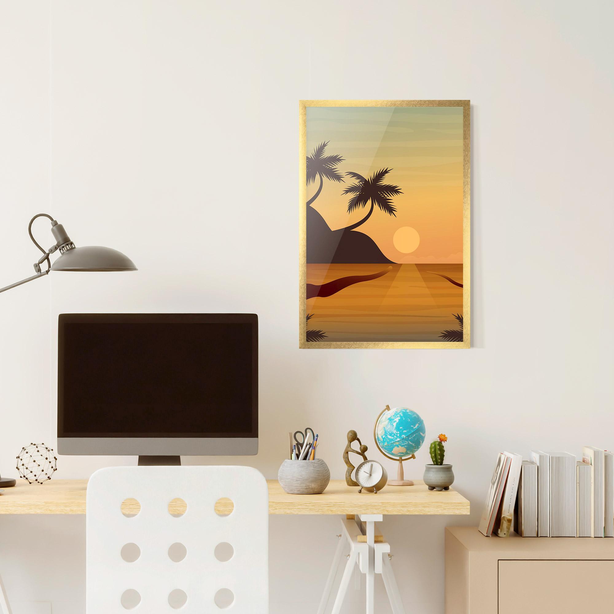 Gerahmte Poster Sunset Beach 03 mockup 6