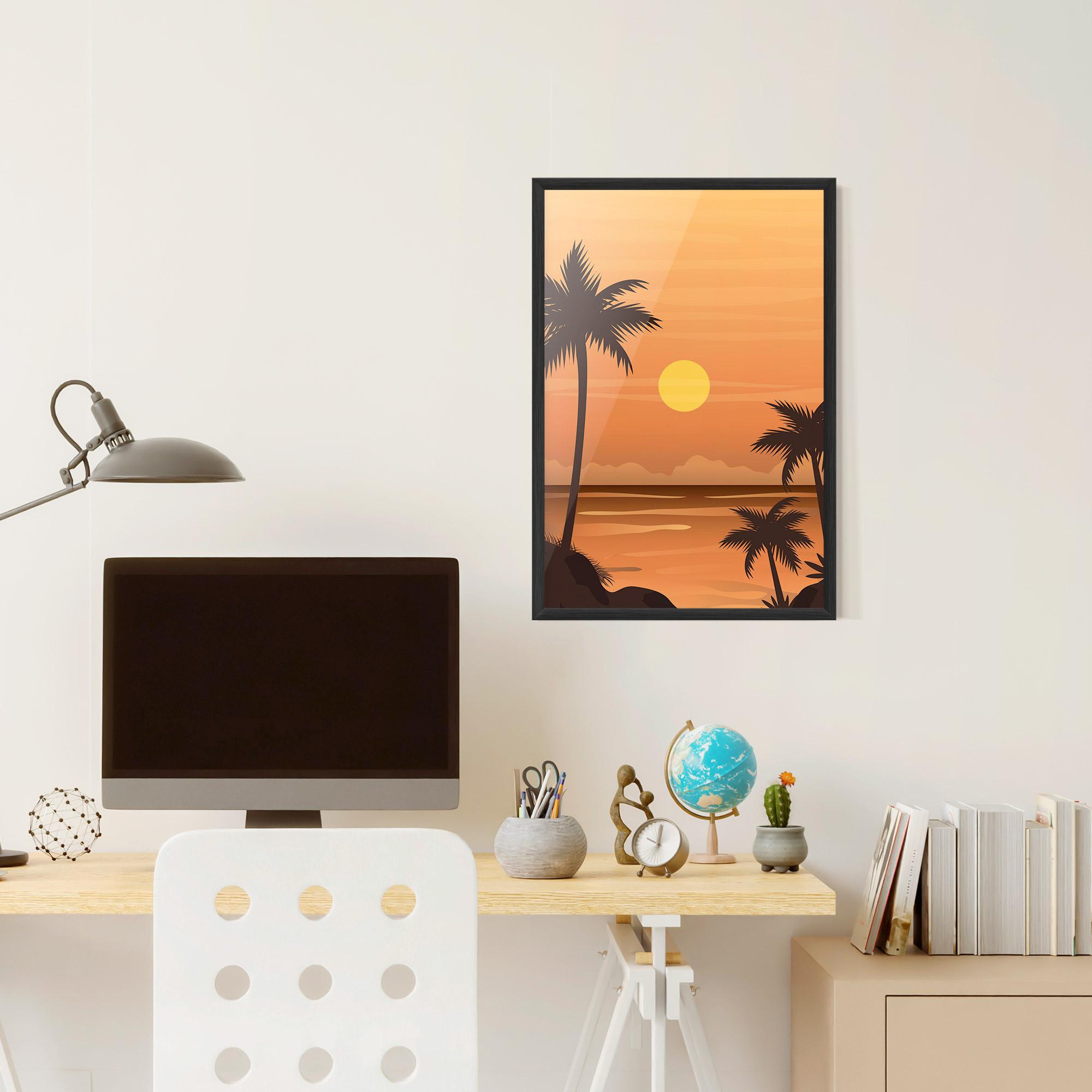 Gerahmte Poster Sunset Beach 01 mockup 6