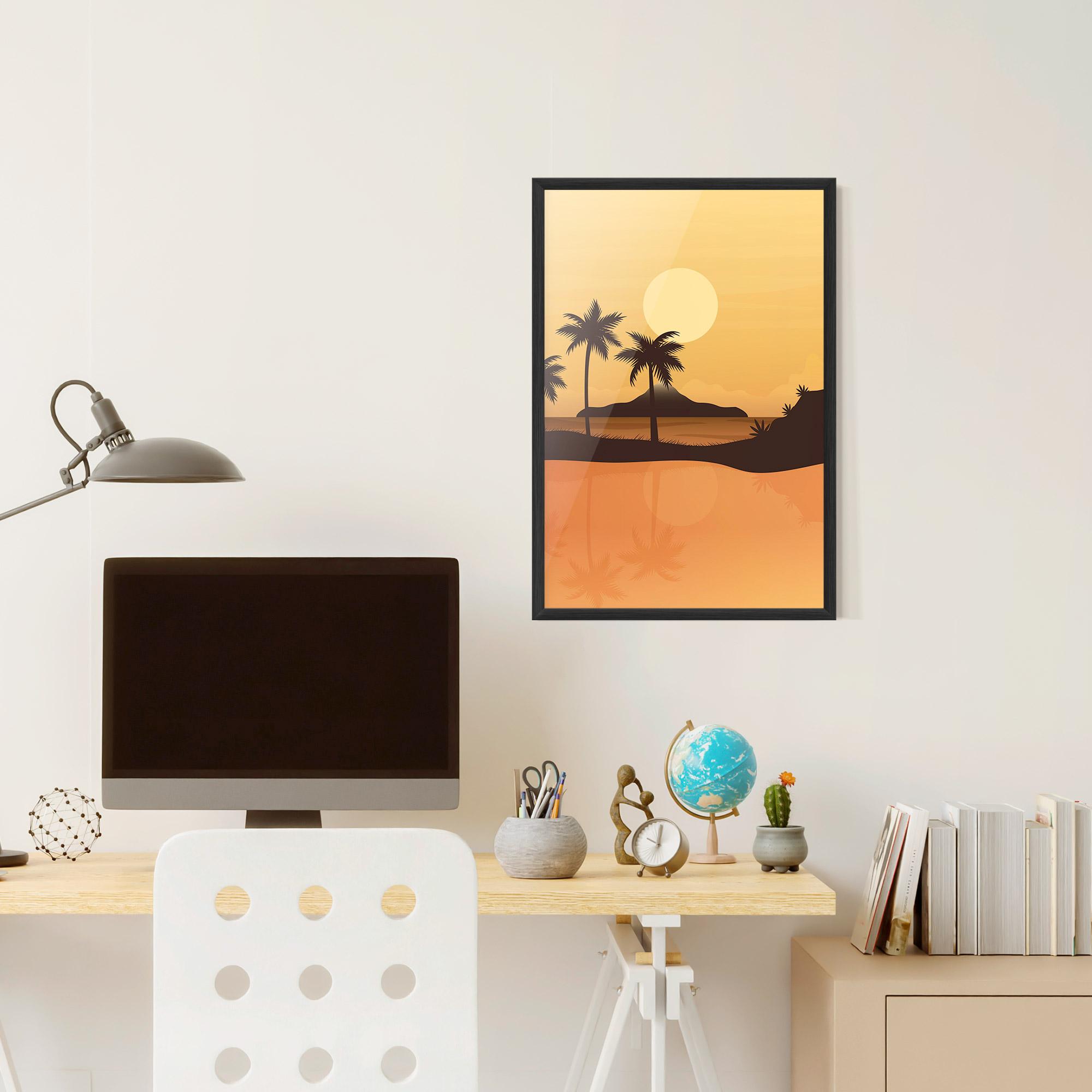 Gerahmte Poster Sunset Beach 02 mockup 6