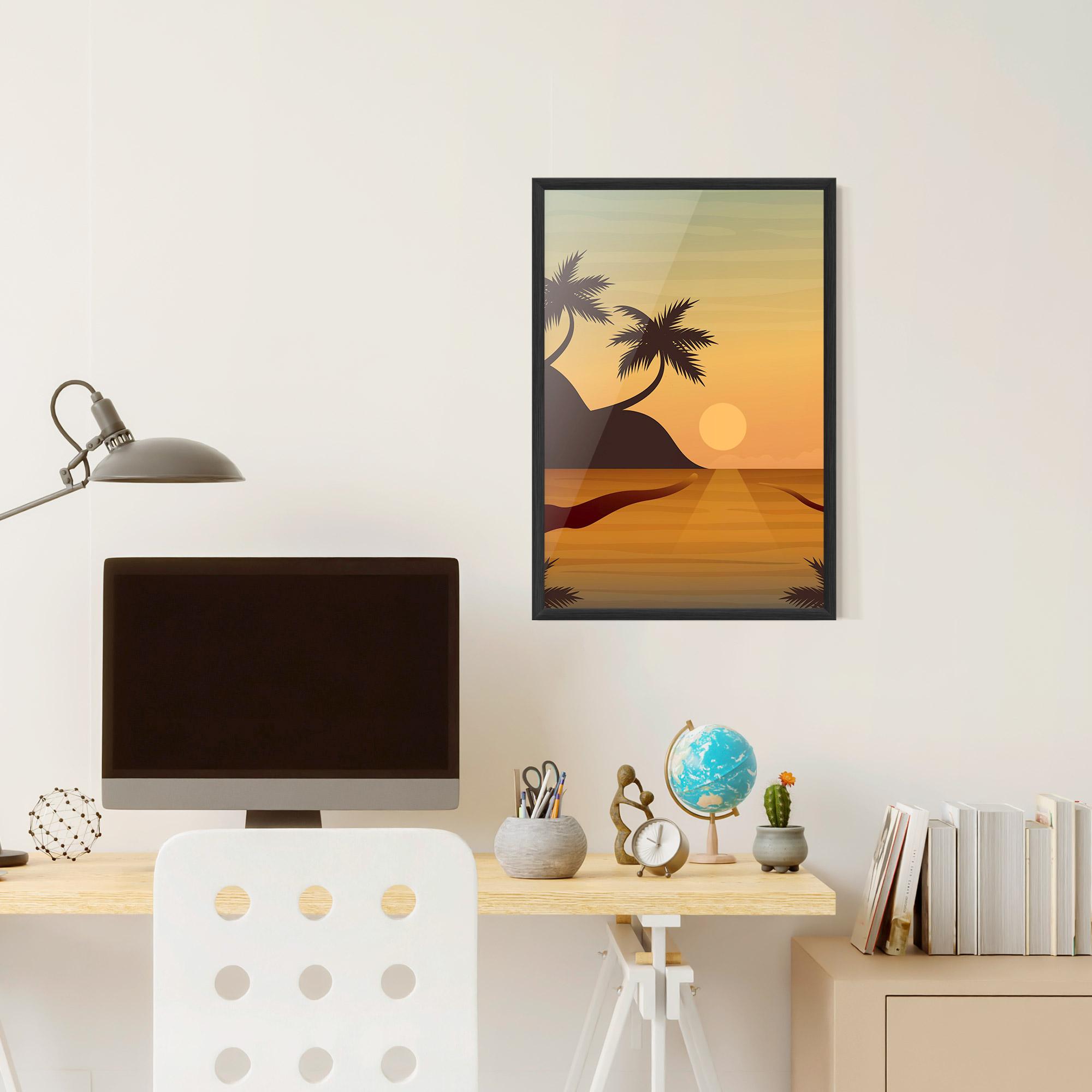 Gerahmte Poster Sunset Beach 03 mockup 6