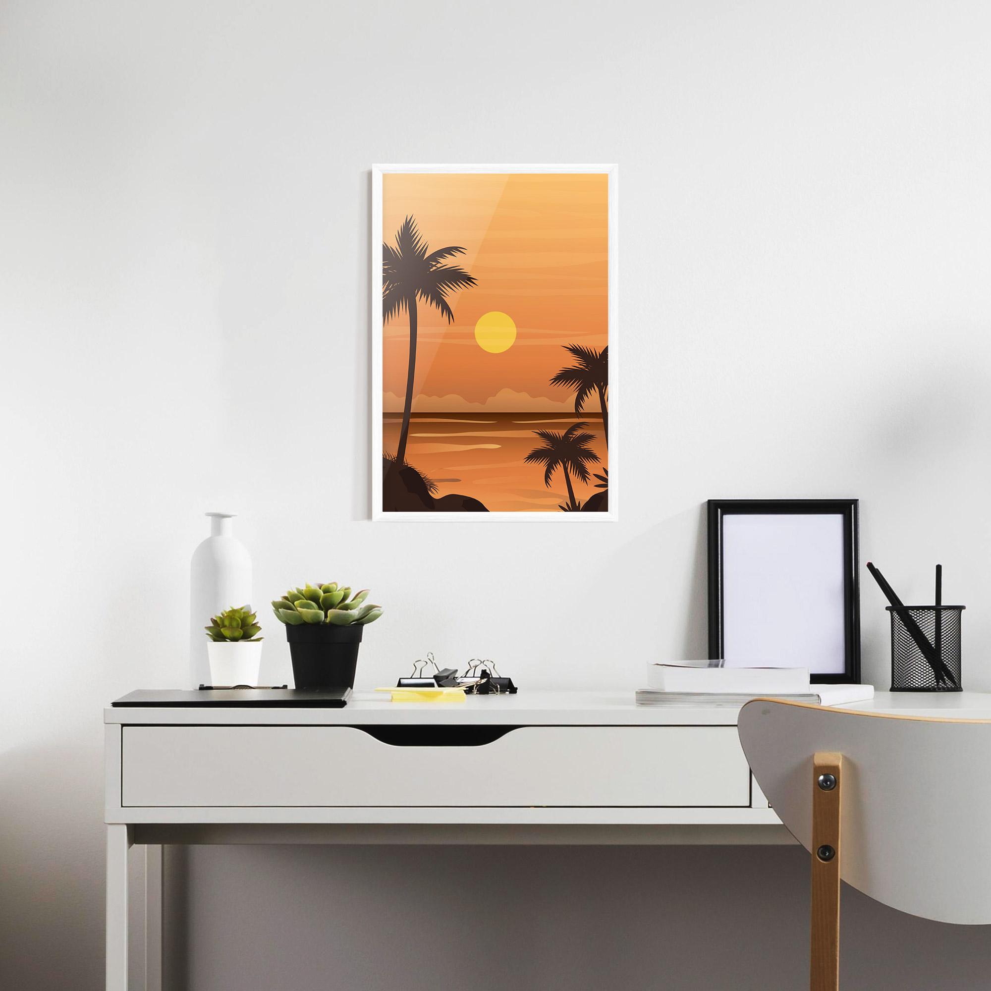 Gerahmte Poster Sunset Beach 01 mockup 7