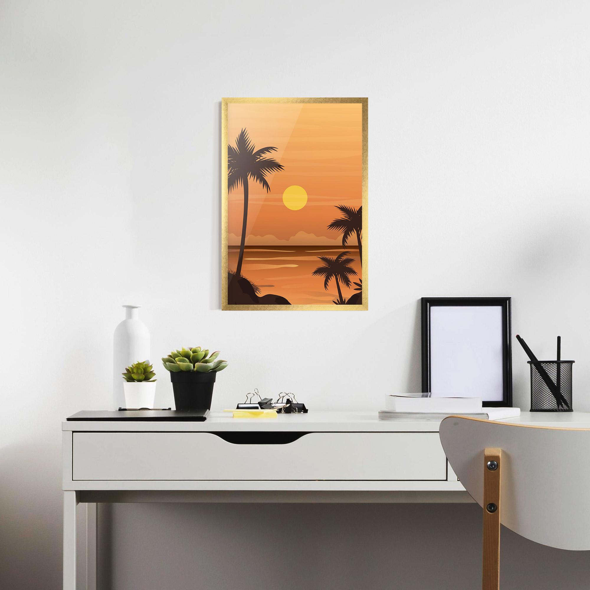 Gerahmte Poster Sunset Beach 01 mockup 7