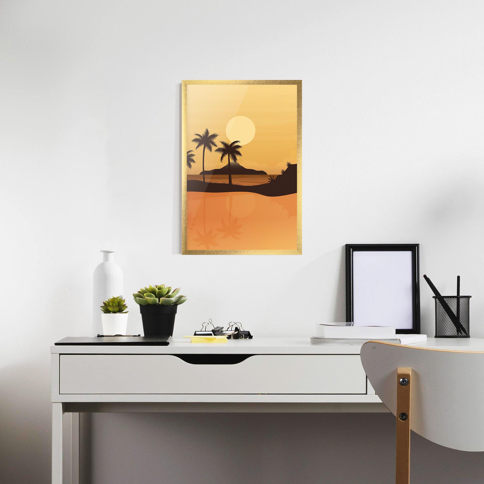 Gerahmte Poster Sunset Beach 02 mockup 7
