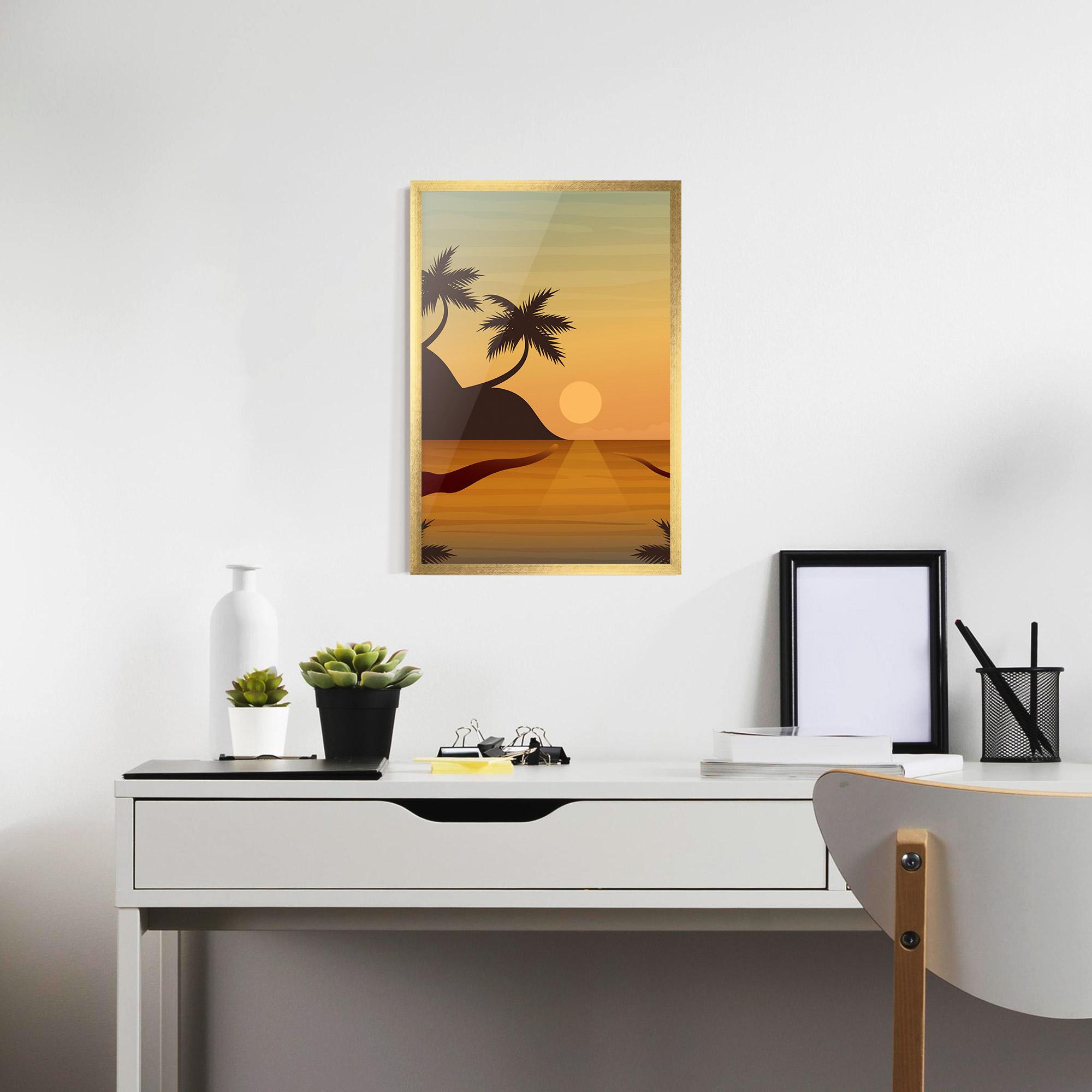 Gerahmte Poster Sunset Beach 03 mockup 7