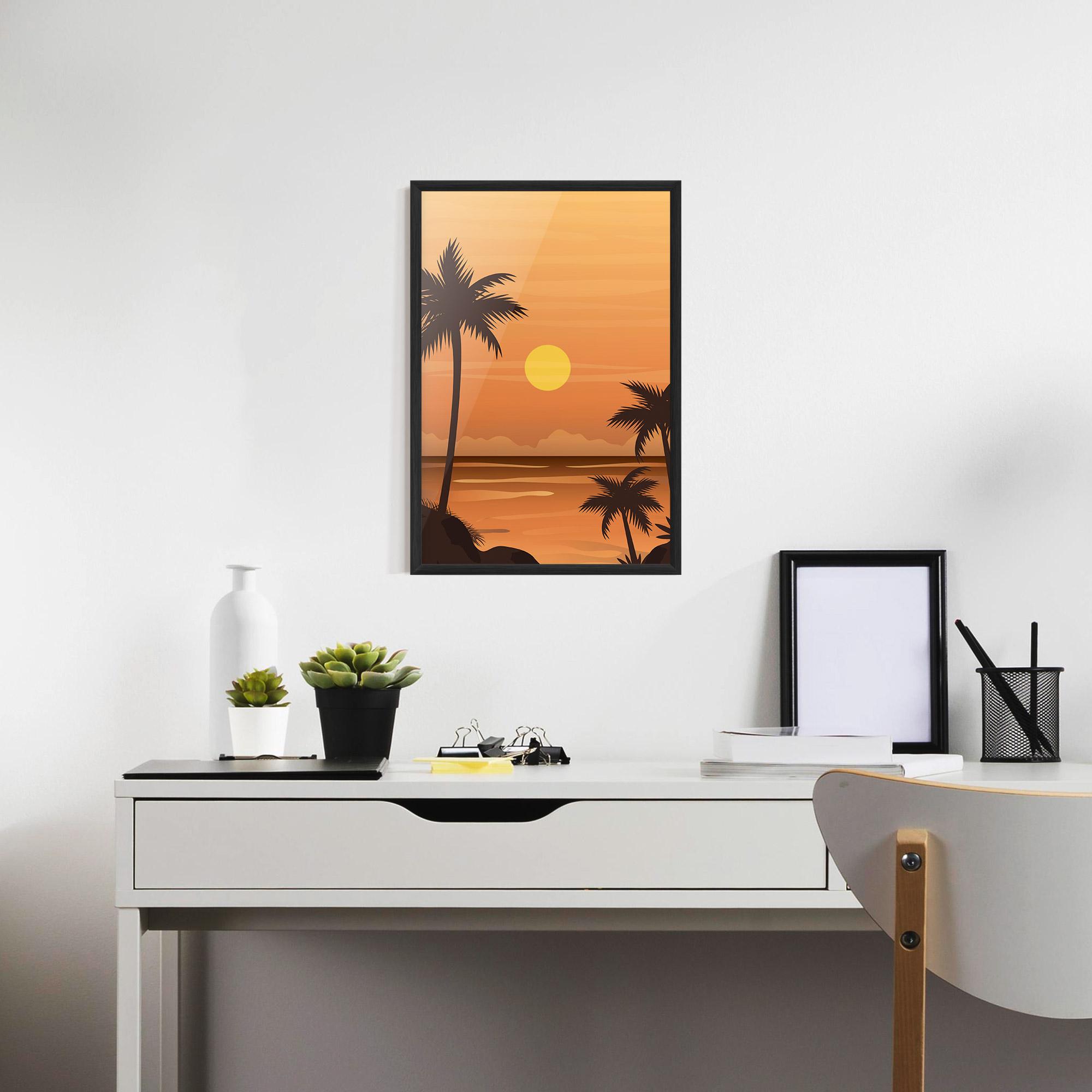 Gerahmte Poster Sunset Beach 01 mockup 7