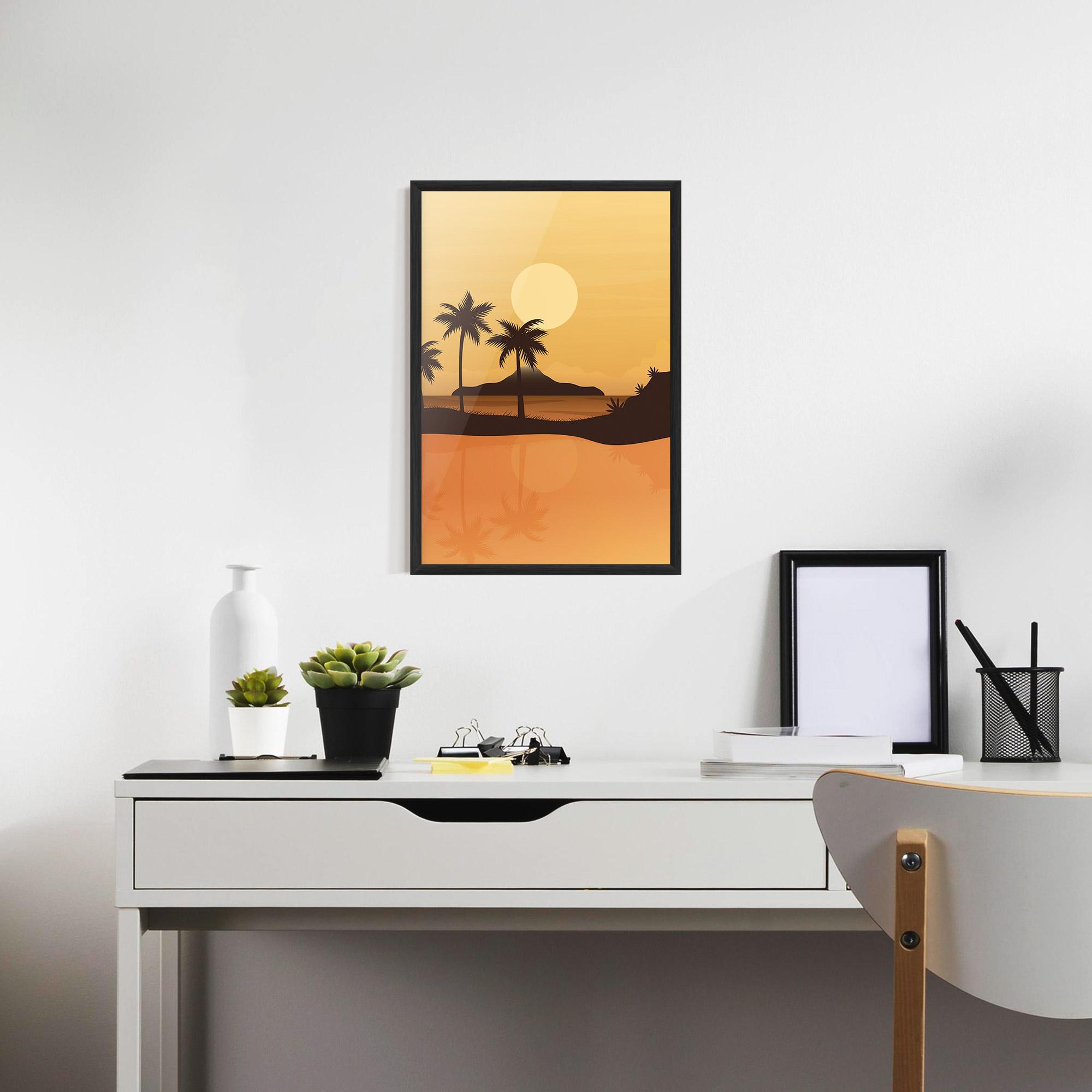 Gerahmte Poster Sunset Beach 02 mockup 7