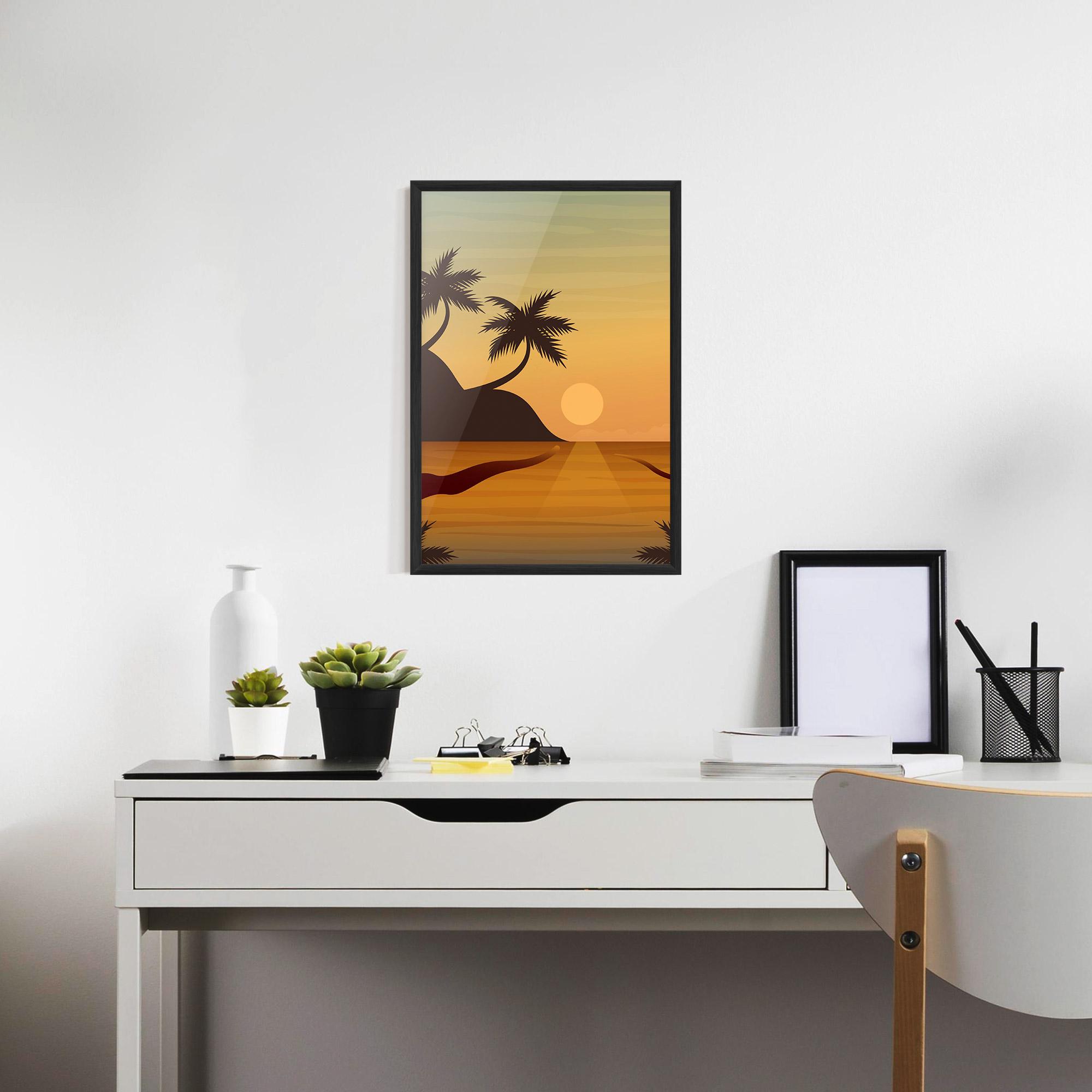 Gerahmte Poster Sunset Beach 03 mockup 7