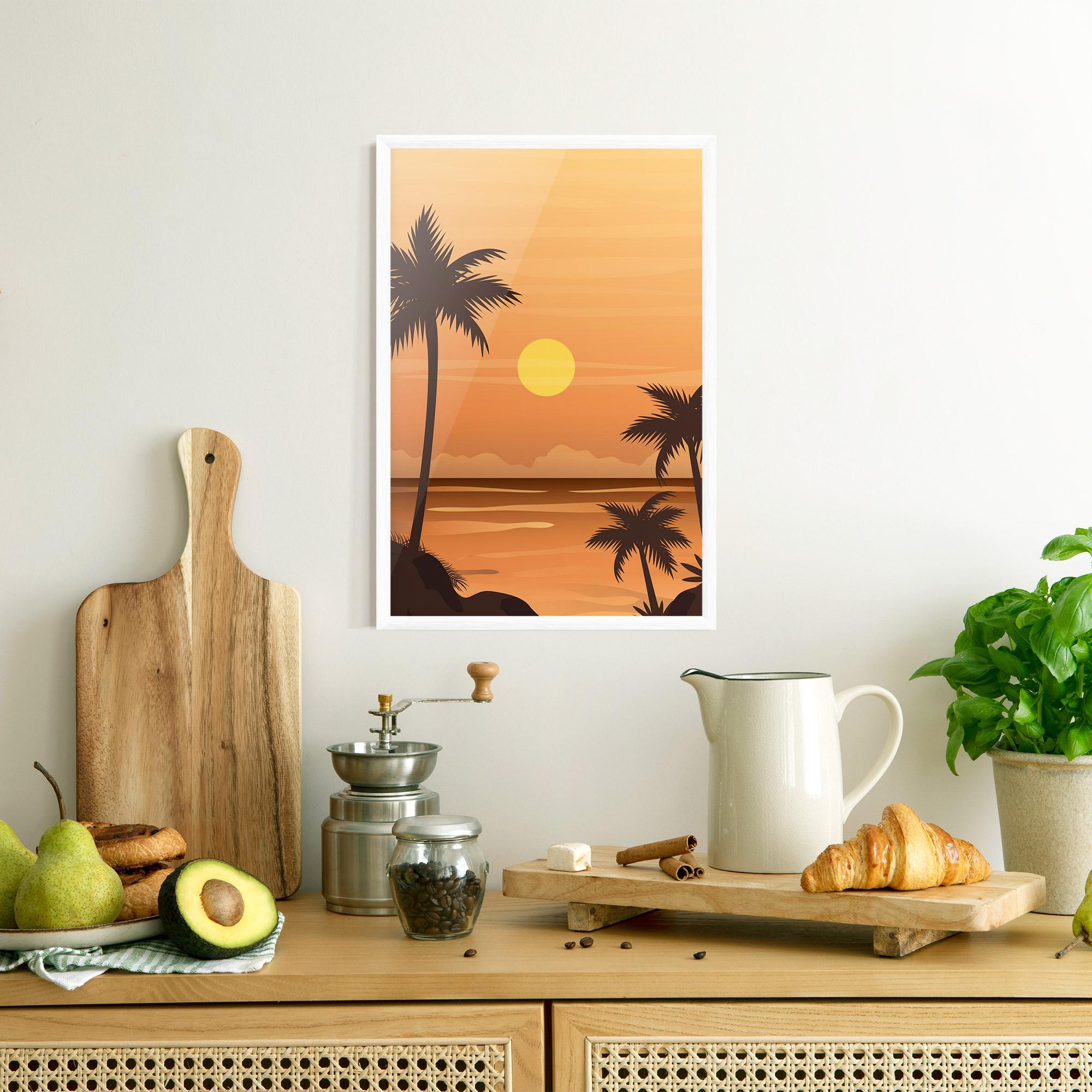 Gerahmte Poster Sunset Beach 01 mockup 8