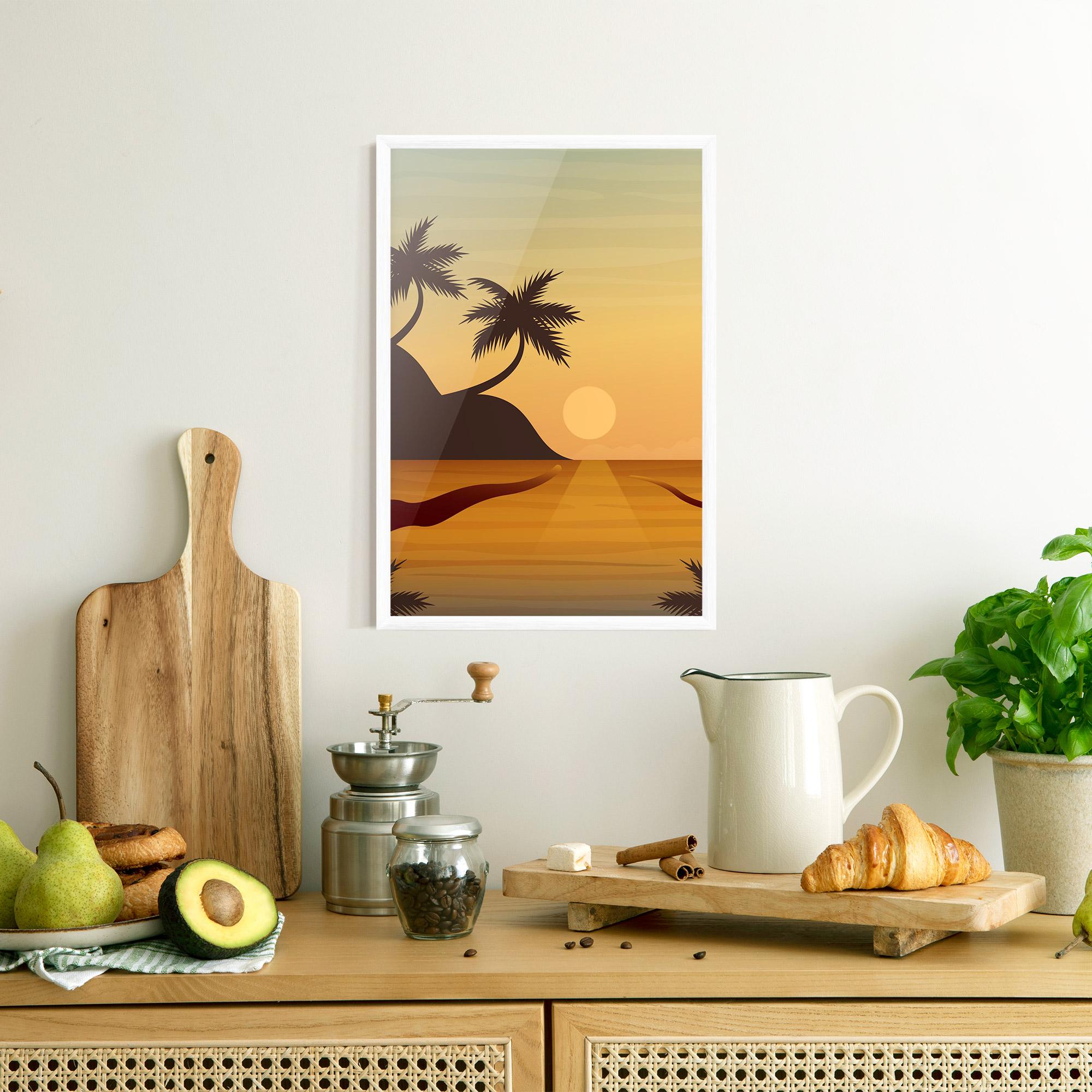 Gerahmte Poster Sunset Beach 03 mockup 8