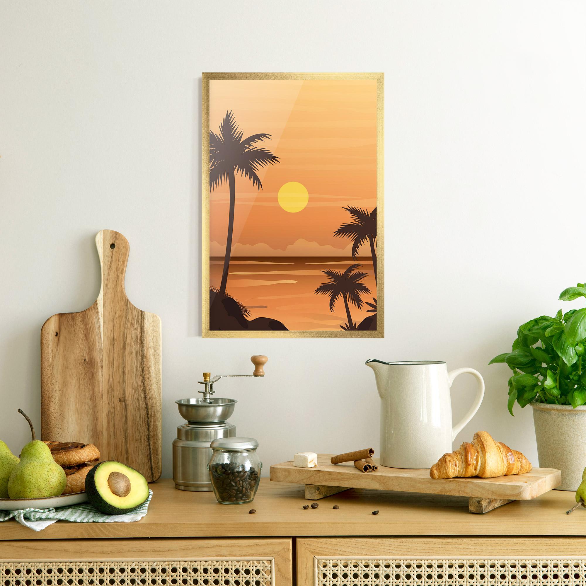 Gerahmte Poster Sunset Beach 01 mockup 8