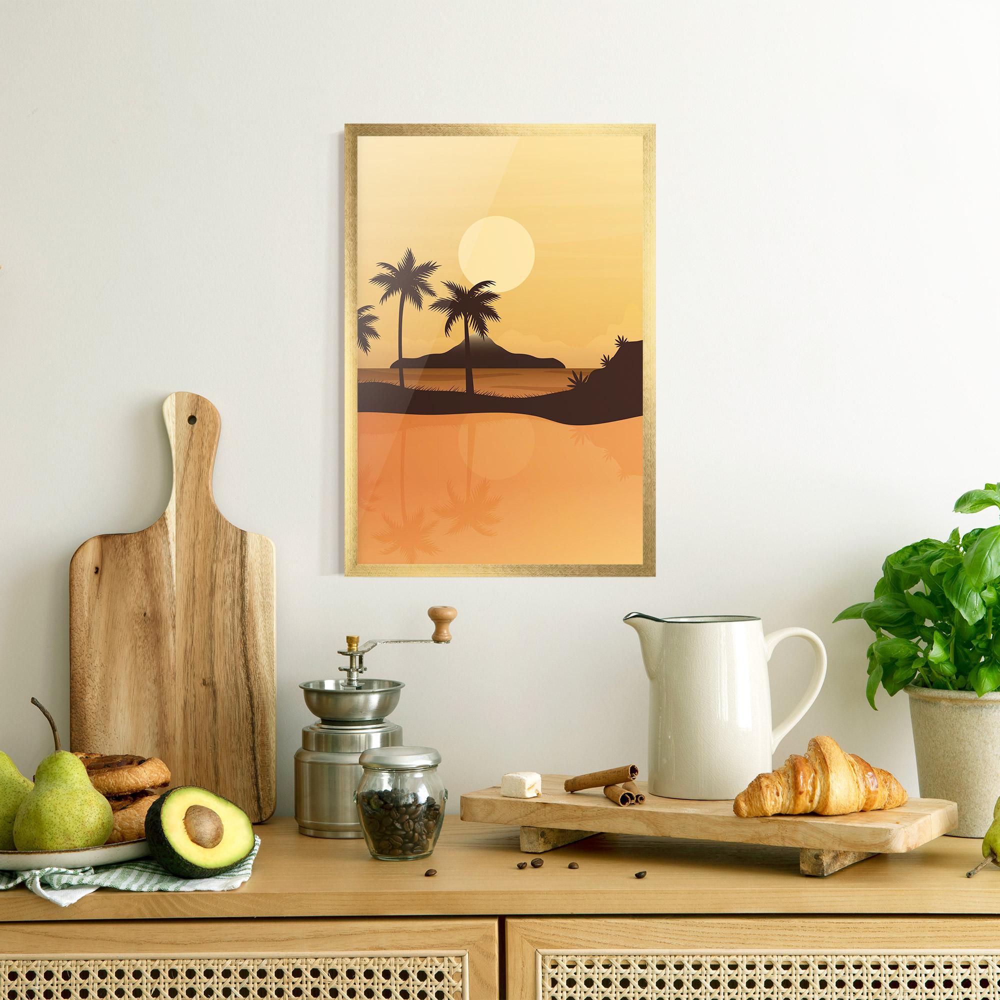Gerahmte Poster Sunset Beach 02 mockup 8