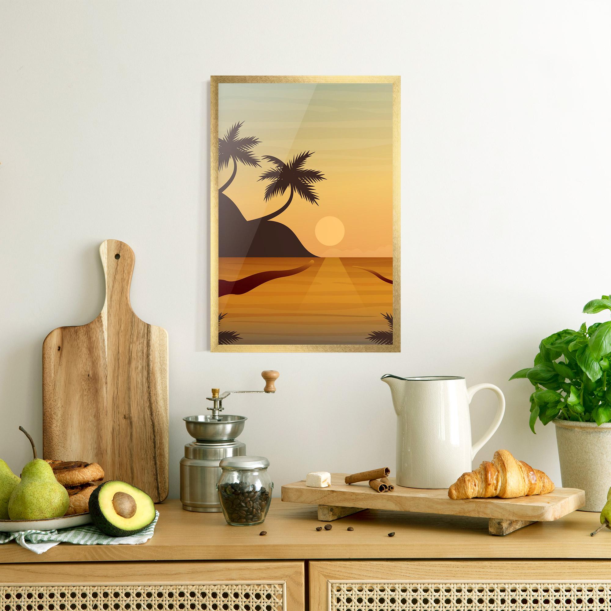 Gerahmte Poster Sunset Beach 03 mockup 8