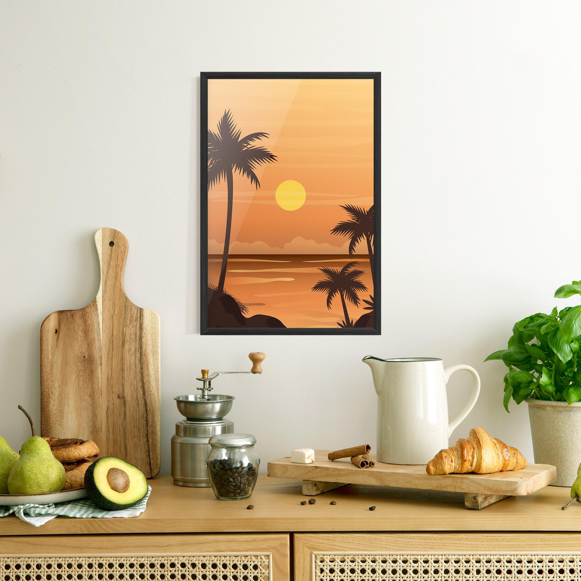 Gerahmte Poster Sunset Beach 01 mockup 8
