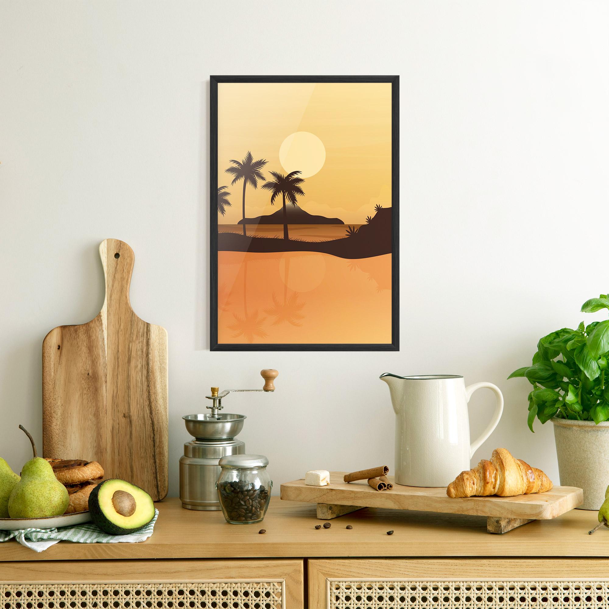 Gerahmte Poster Sunset Beach 02 mockup 8