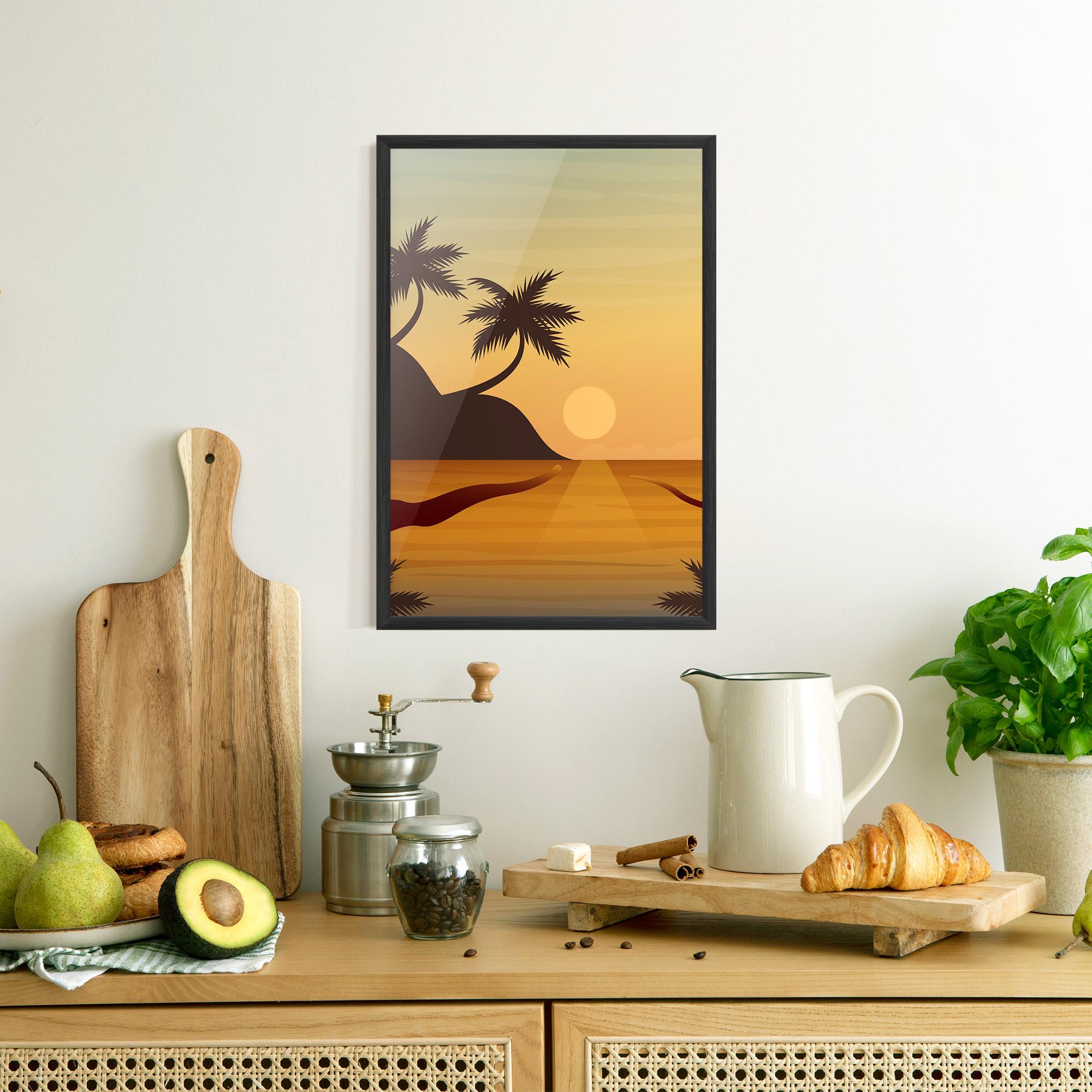 Gerahmte Poster Sunset Beach 03 mockup 8
