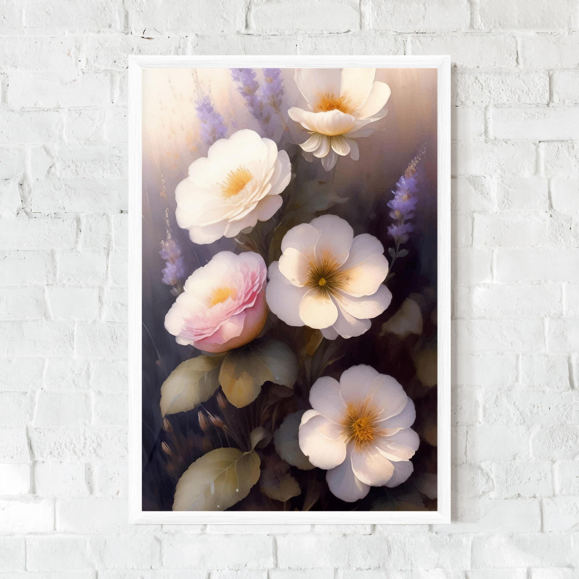 Gerahmte Poster Cream Flower Spring mockup 0