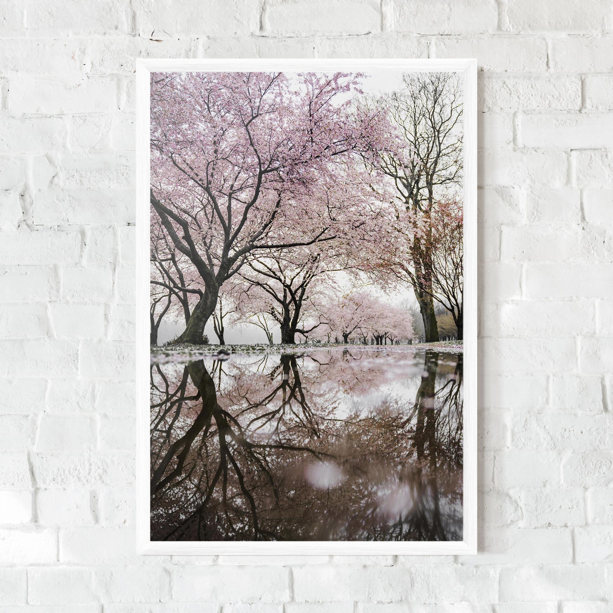 Gerahmte Poster Pretty Pink Spring Tree mockup 0