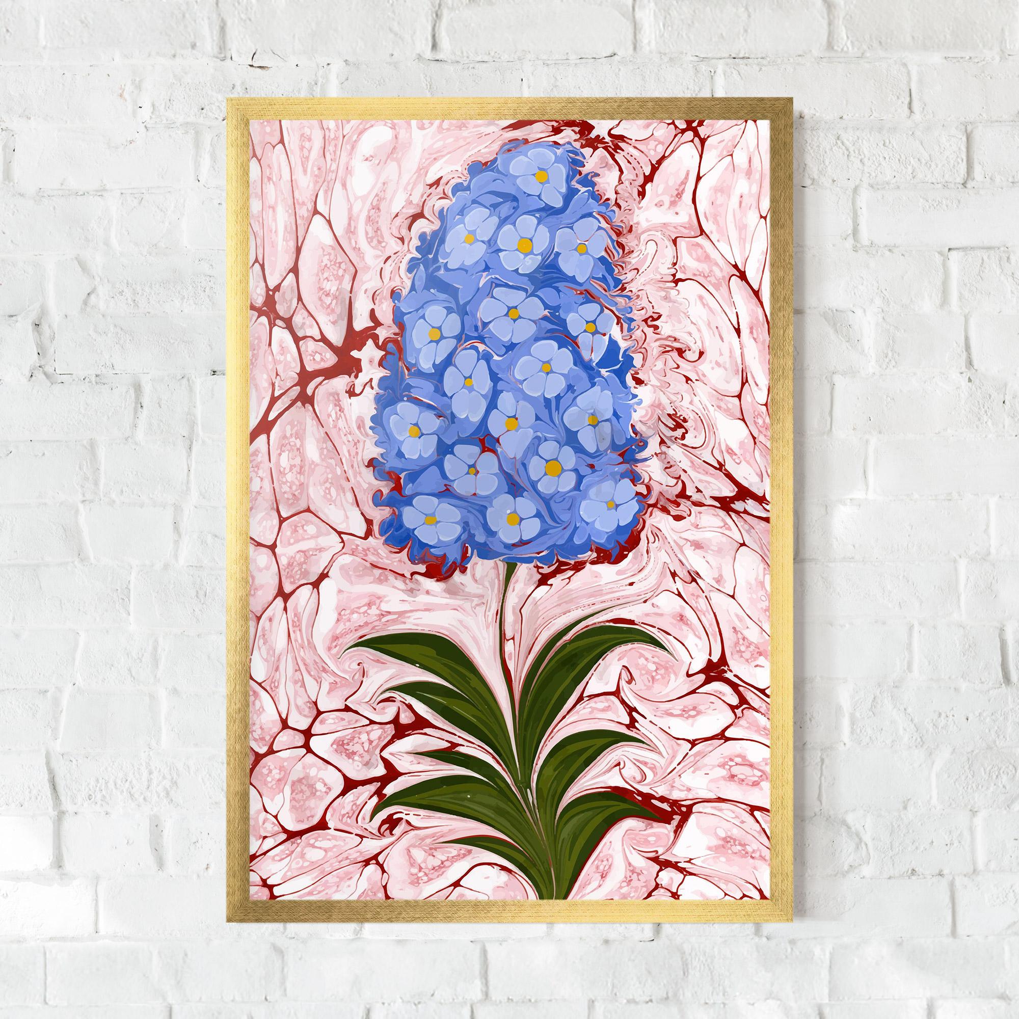 Gerahmte Poster Blue Spring Flower mockup 0