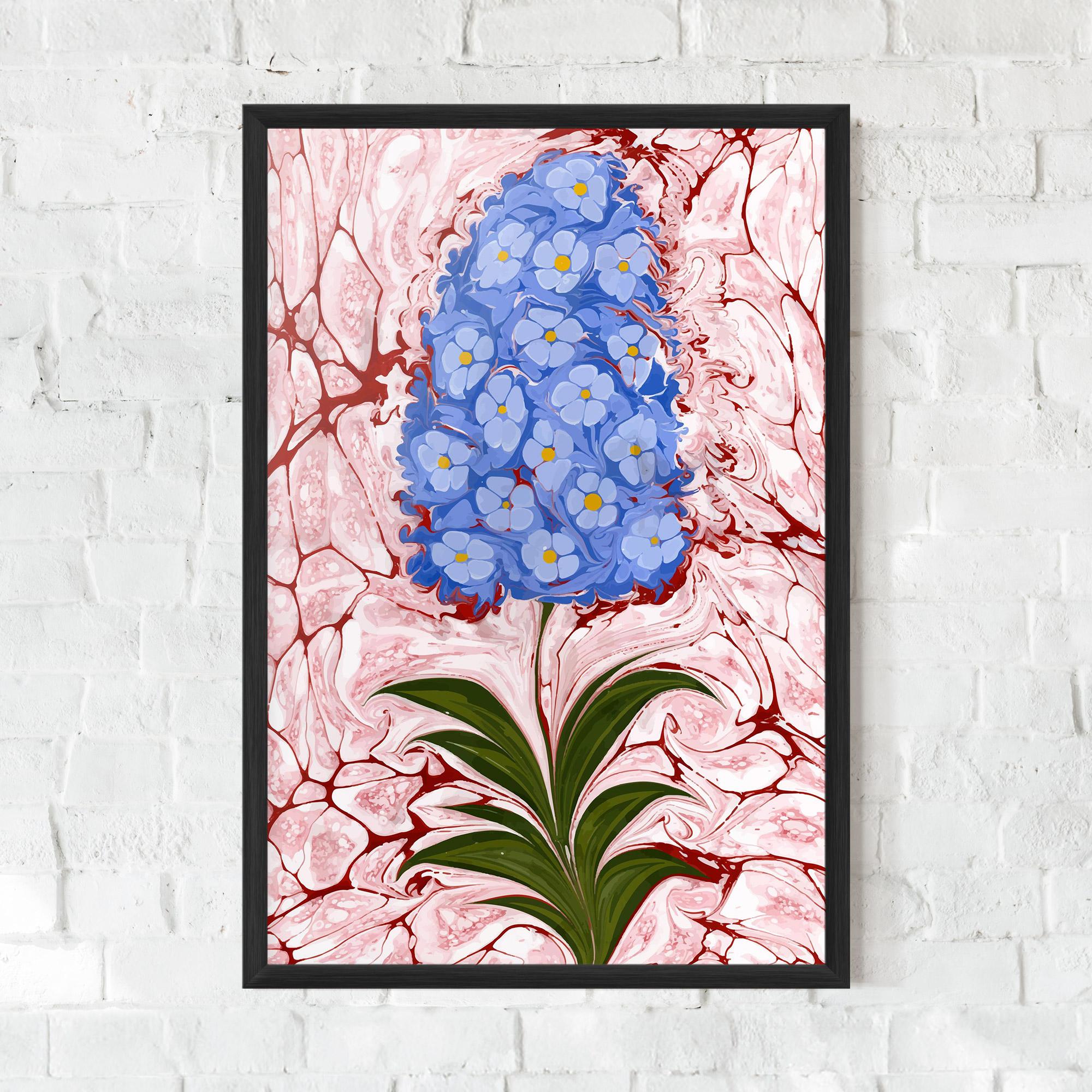 Gerahmte Poster Blue Spring Flower mockup 0
