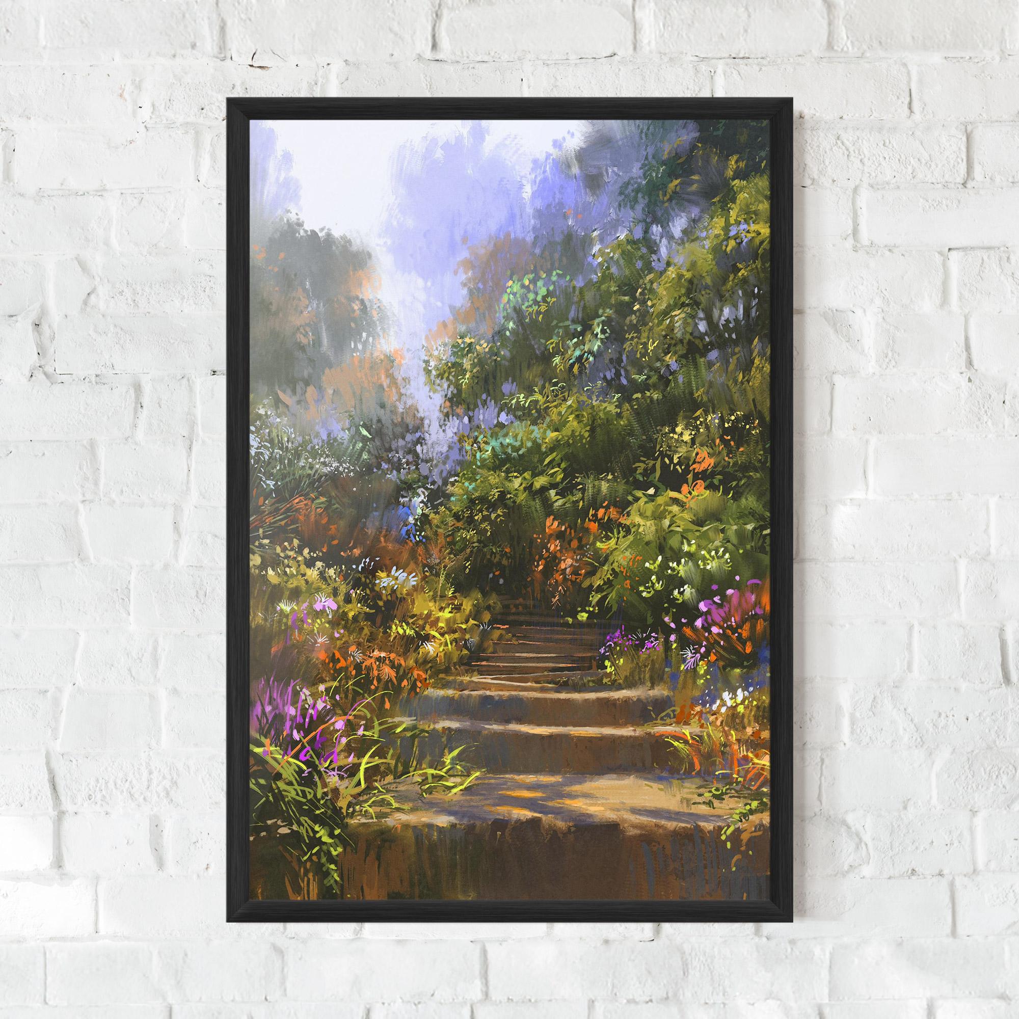 Gerahmte Poster Spring Staircase Painting mockup 0