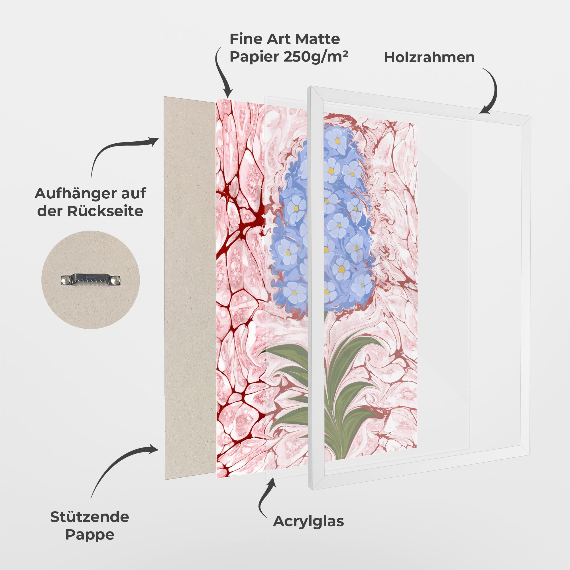 Gerahmte Poster Blue Spring Flower mockup 1