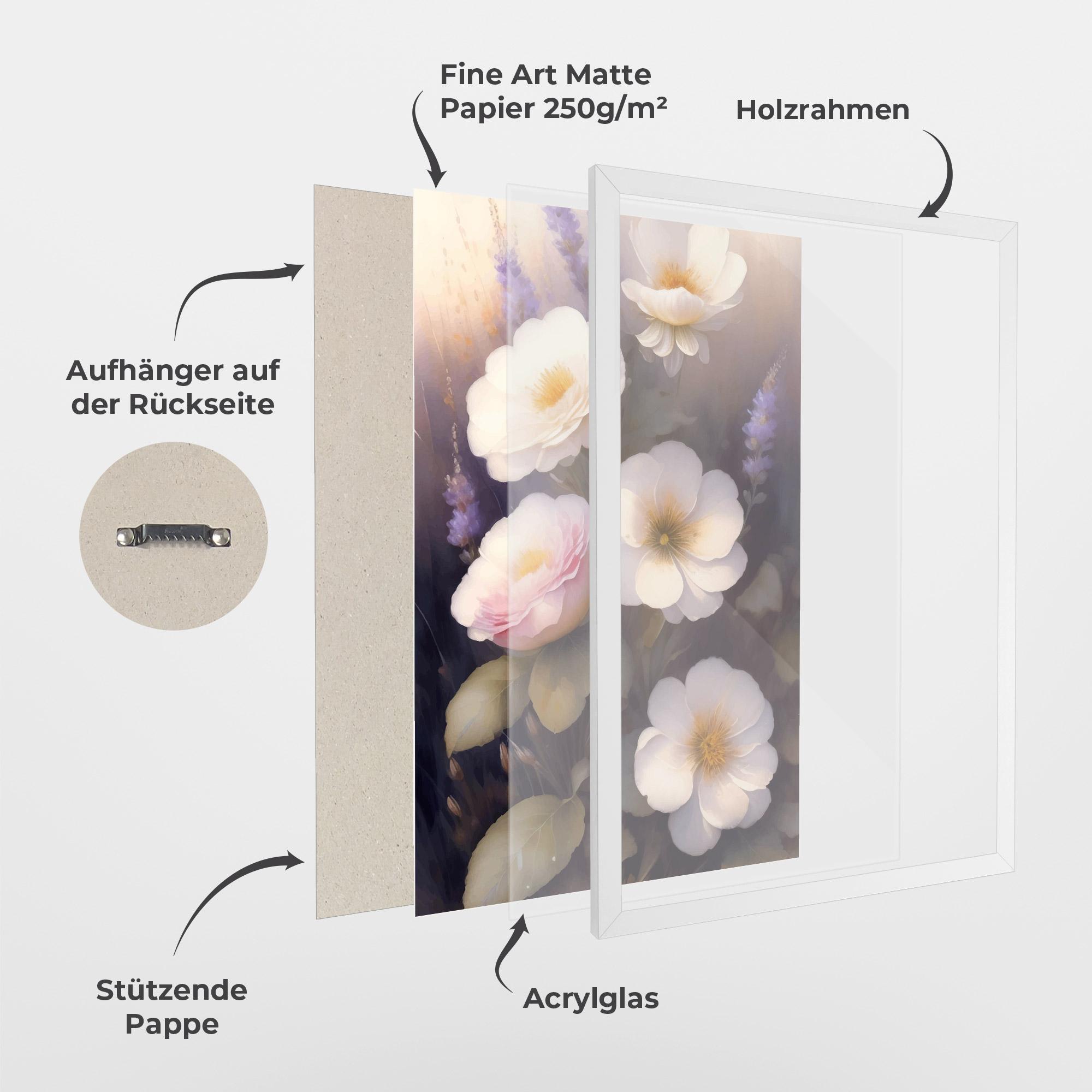 Gerahmte Poster Cream Flower Spring mockup 1