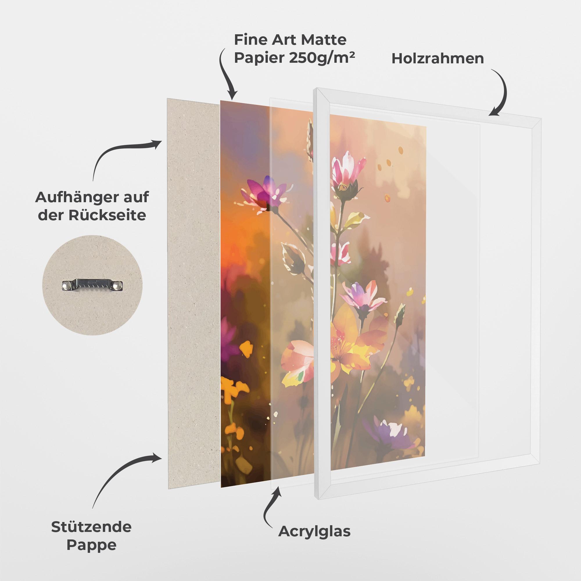 Gerahmte Poster Orange Pink Spring mockup 1