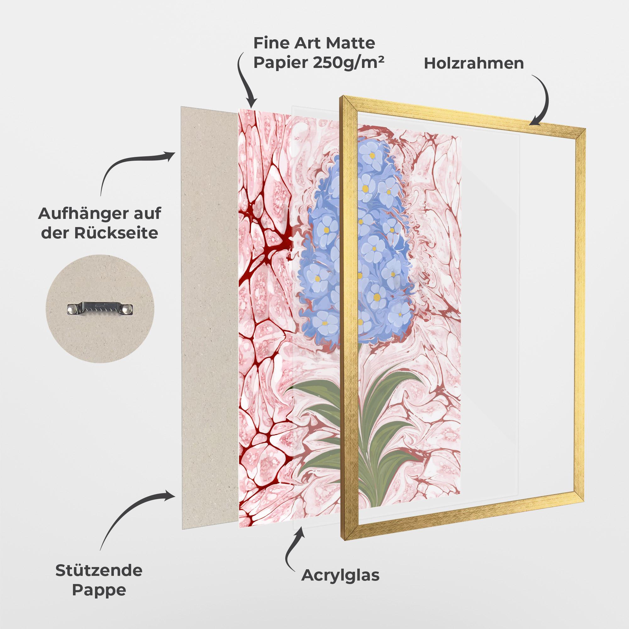 Gerahmte Poster Blue Spring Flower mockup 1