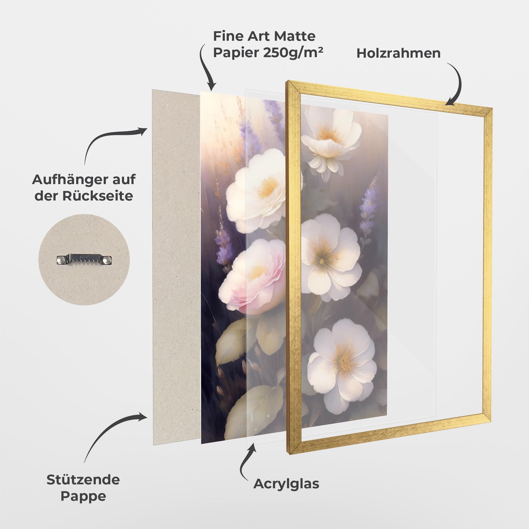 Gerahmte Poster Cream Flower Spring mockup 1