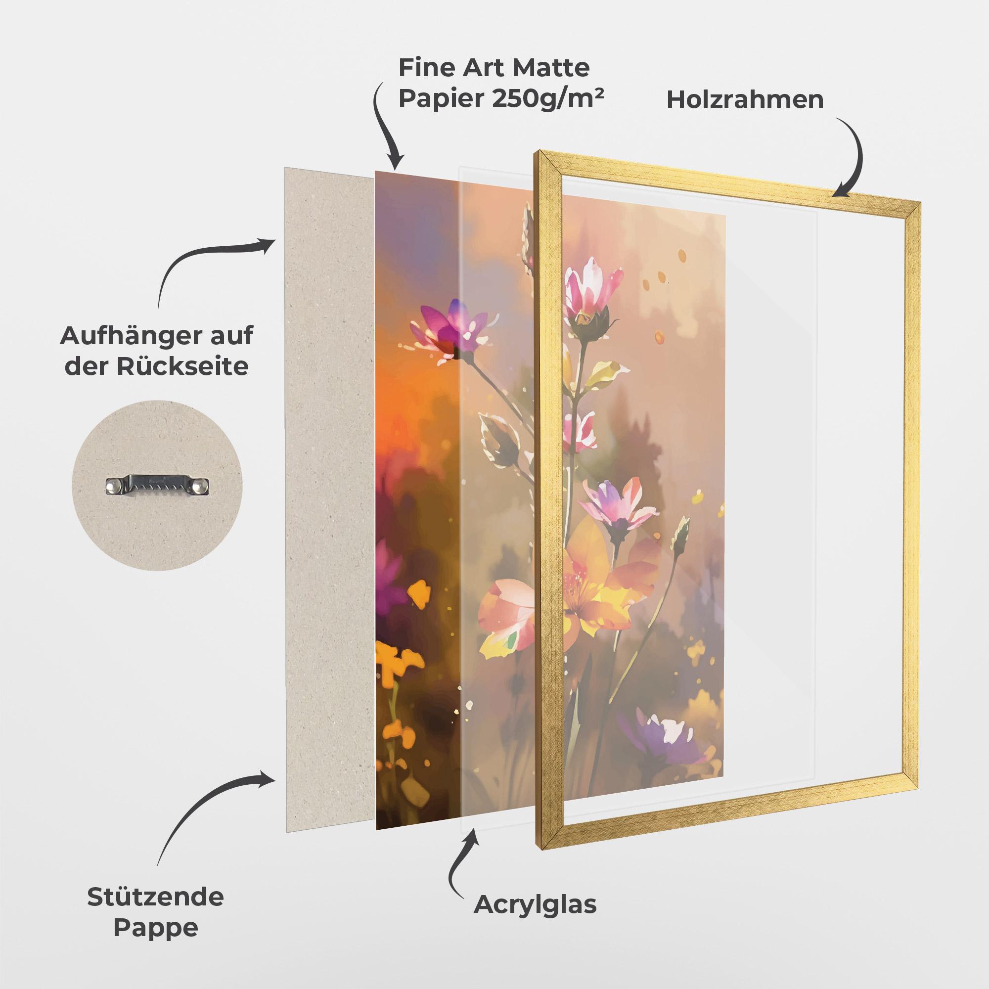 Gerahmte Poster Orange Pink Spring mockup 1