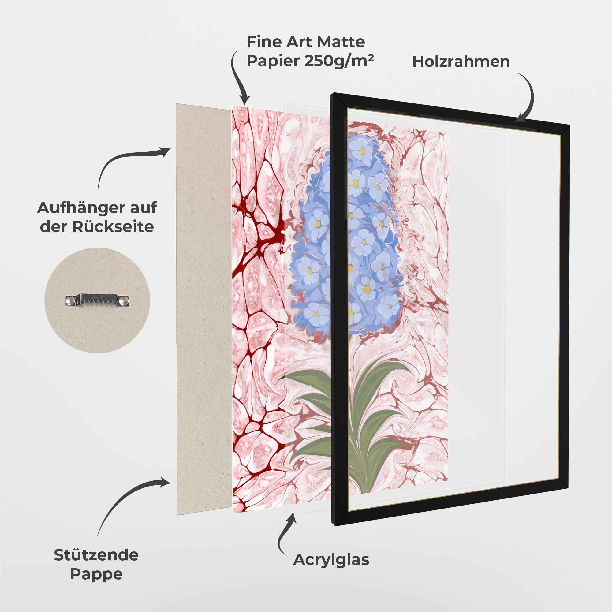 Gerahmte Poster Blue Spring Flower mockup 1