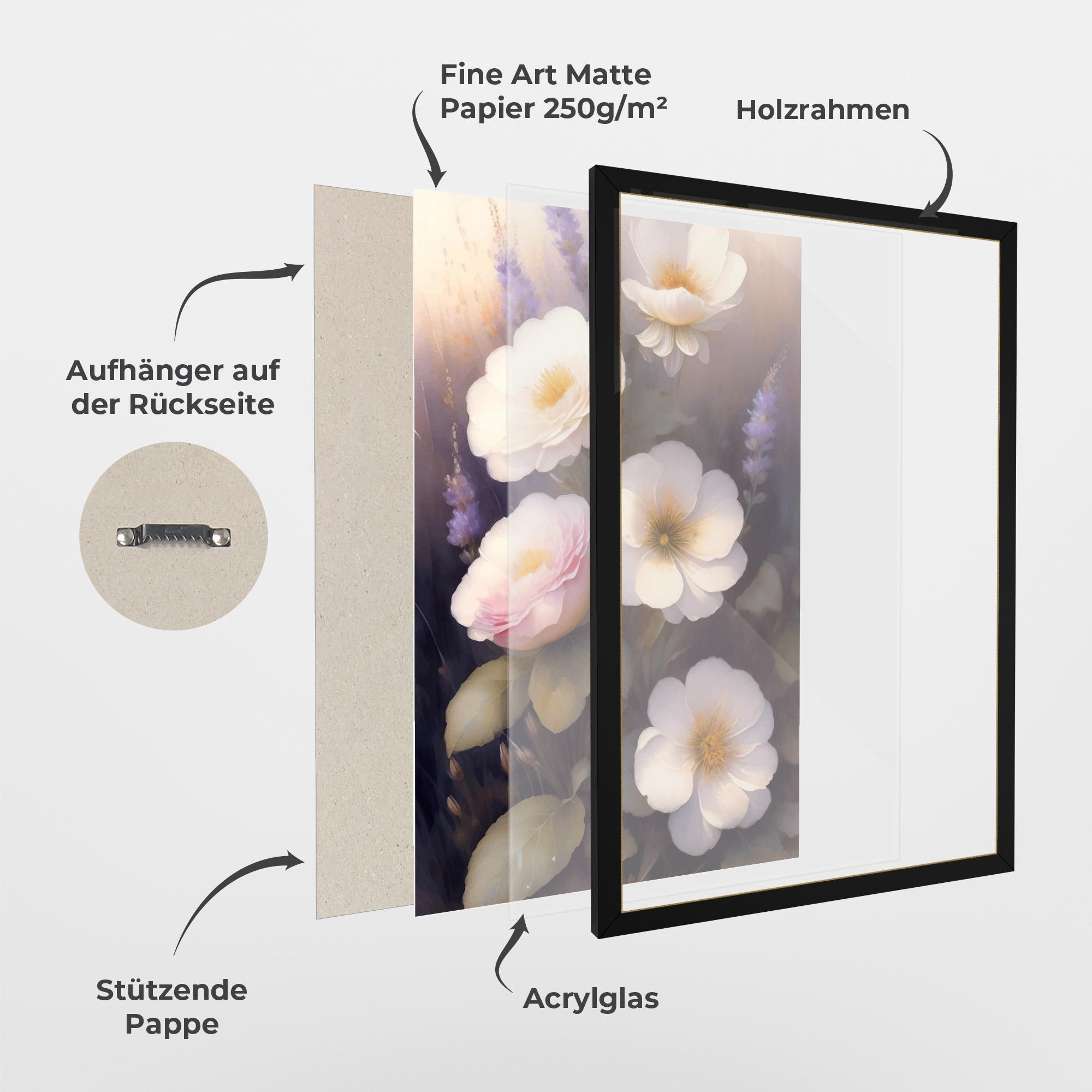 Gerahmte Poster Cream Flower Spring mockup 1