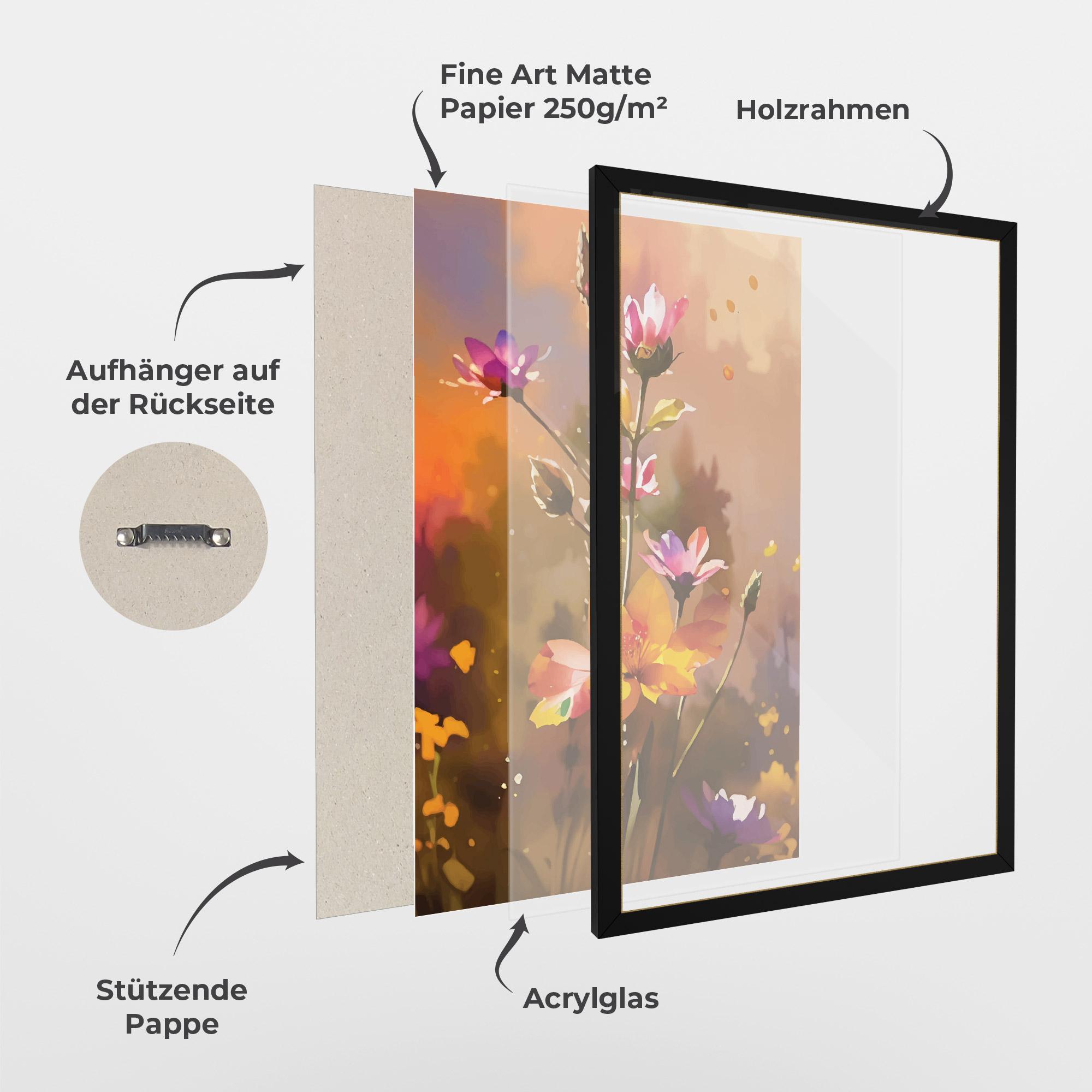 Gerahmte Poster Orange Pink Spring mockup 1