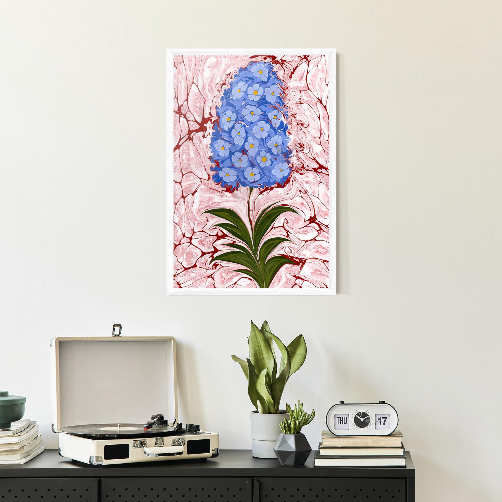 Gerahmte Poster Blue Spring Flower mockup 2