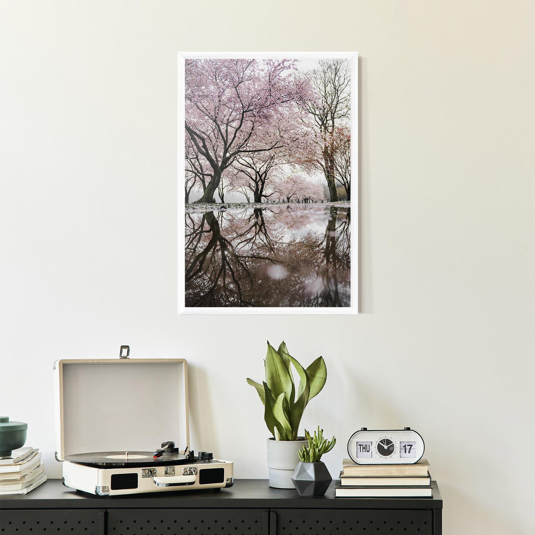 Gerahmte Poster Pretty Pink Spring Tree mockup 2