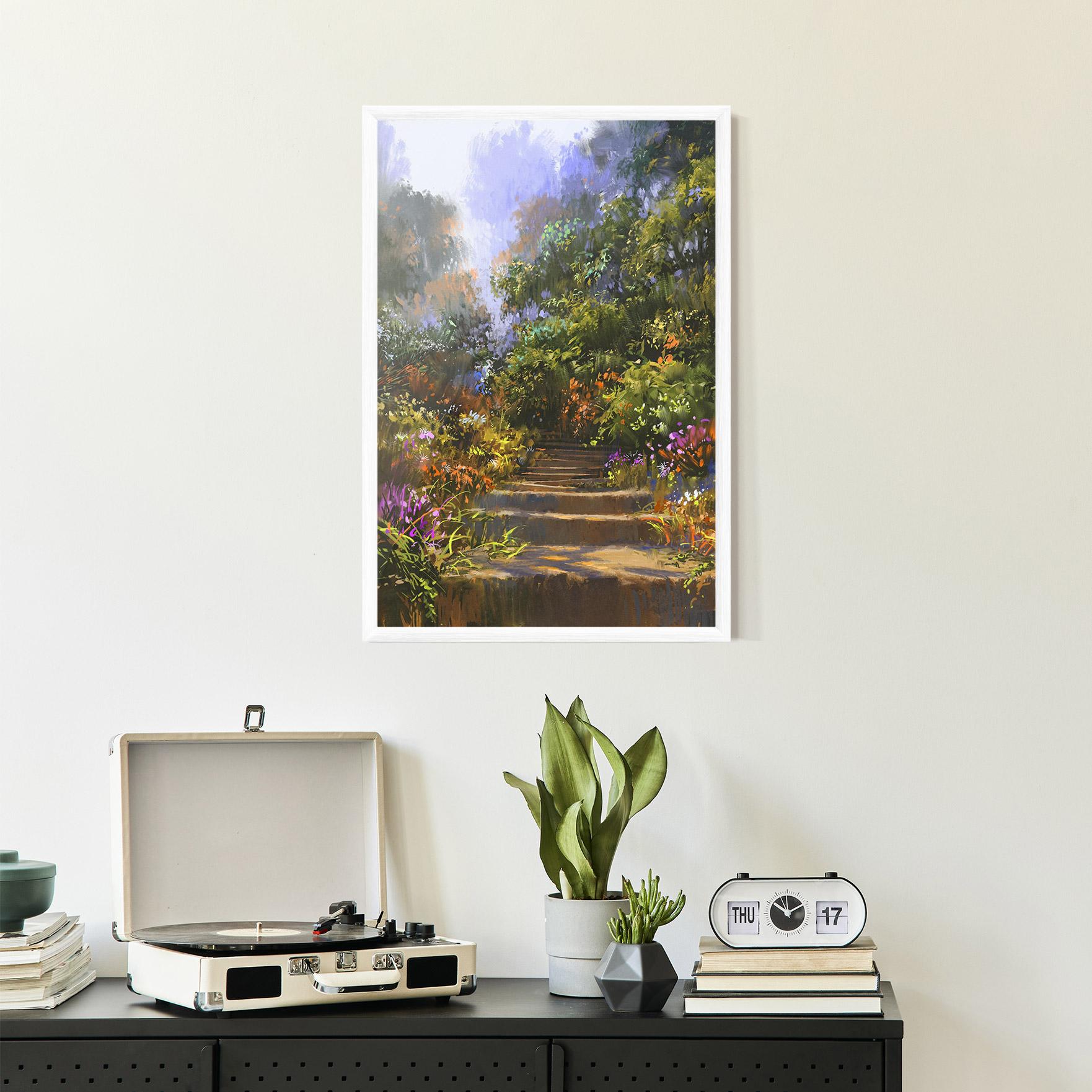 Gerahmte Poster Spring Staircase Painting mockup 2