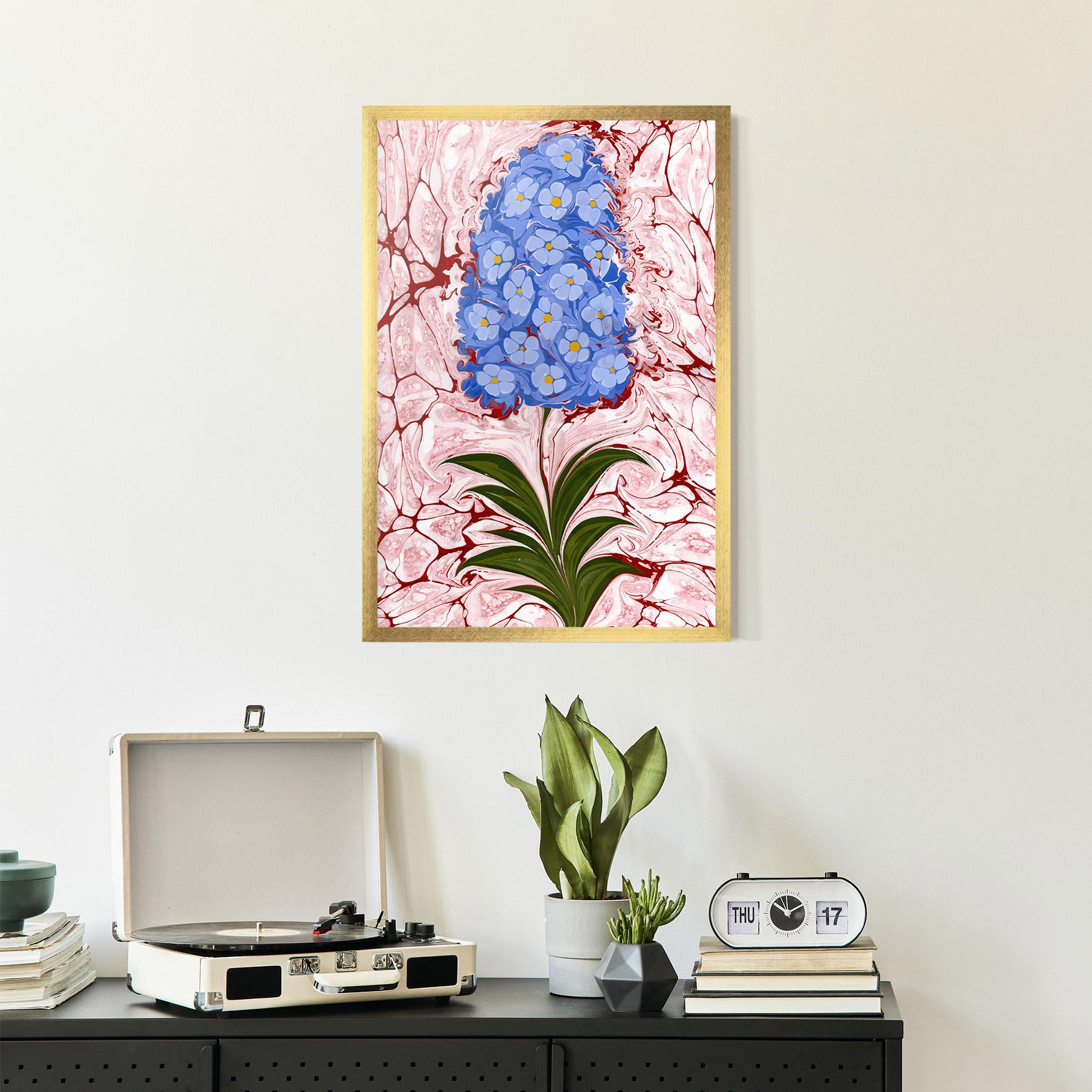 Gerahmte Poster Blue Spring Flower mockup 2
