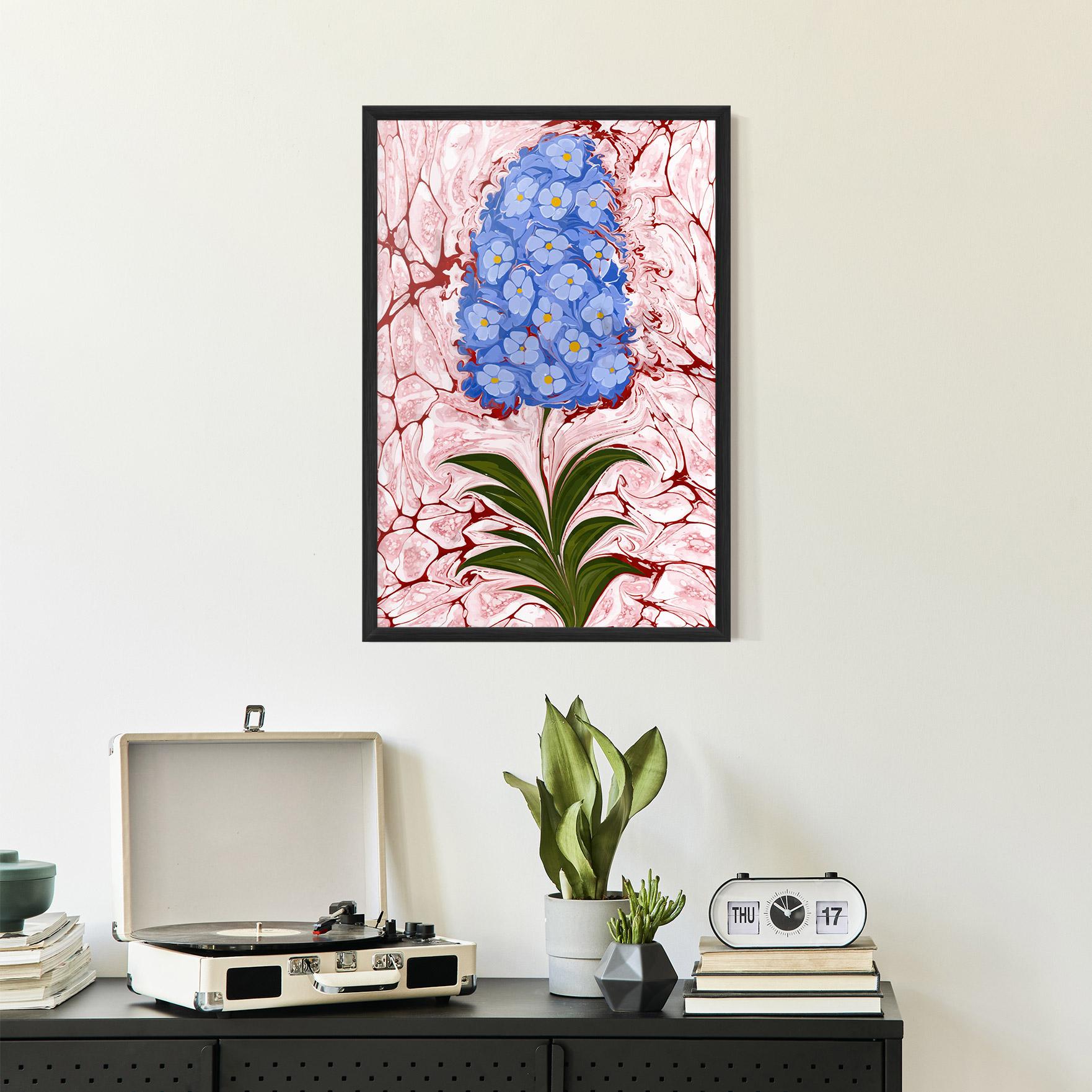 Gerahmte Poster Blue Spring Flower mockup 2