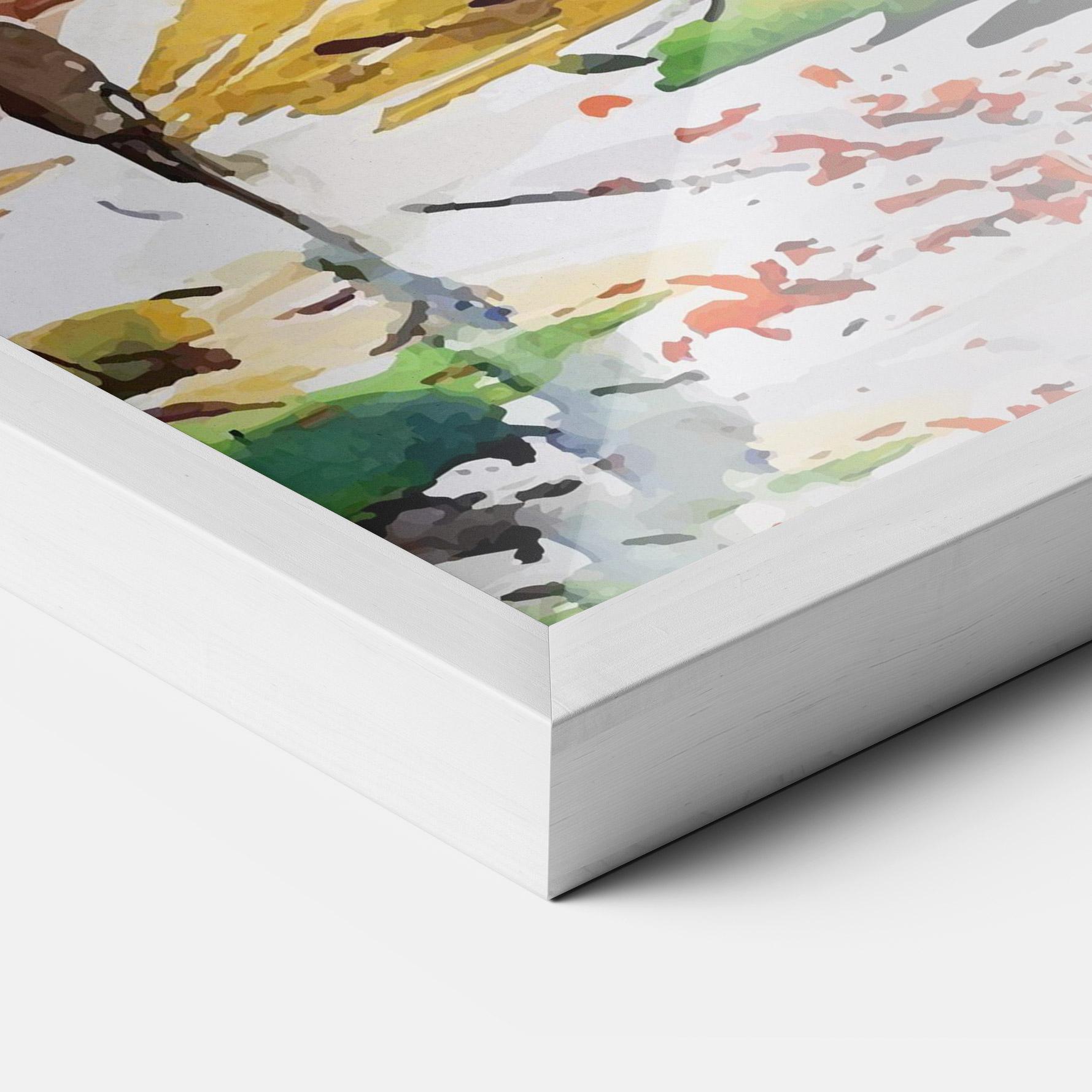 Gerahmte Poster Watercolor Spring Tree mockup 3