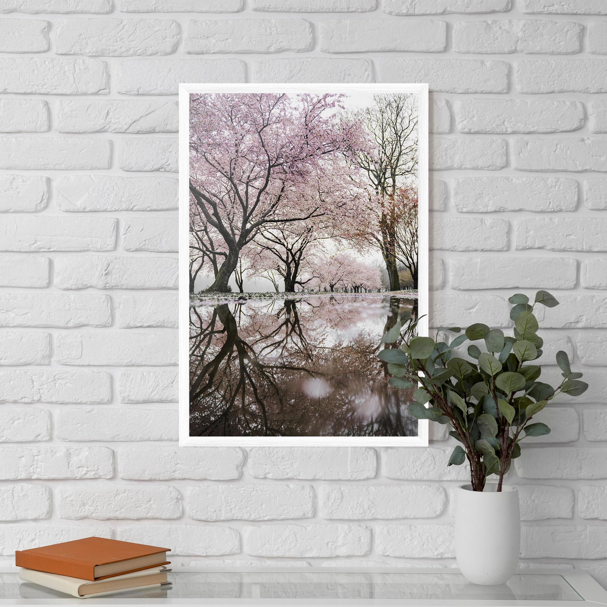 Gerahmte Poster Pretty Pink Spring Tree mockup 5